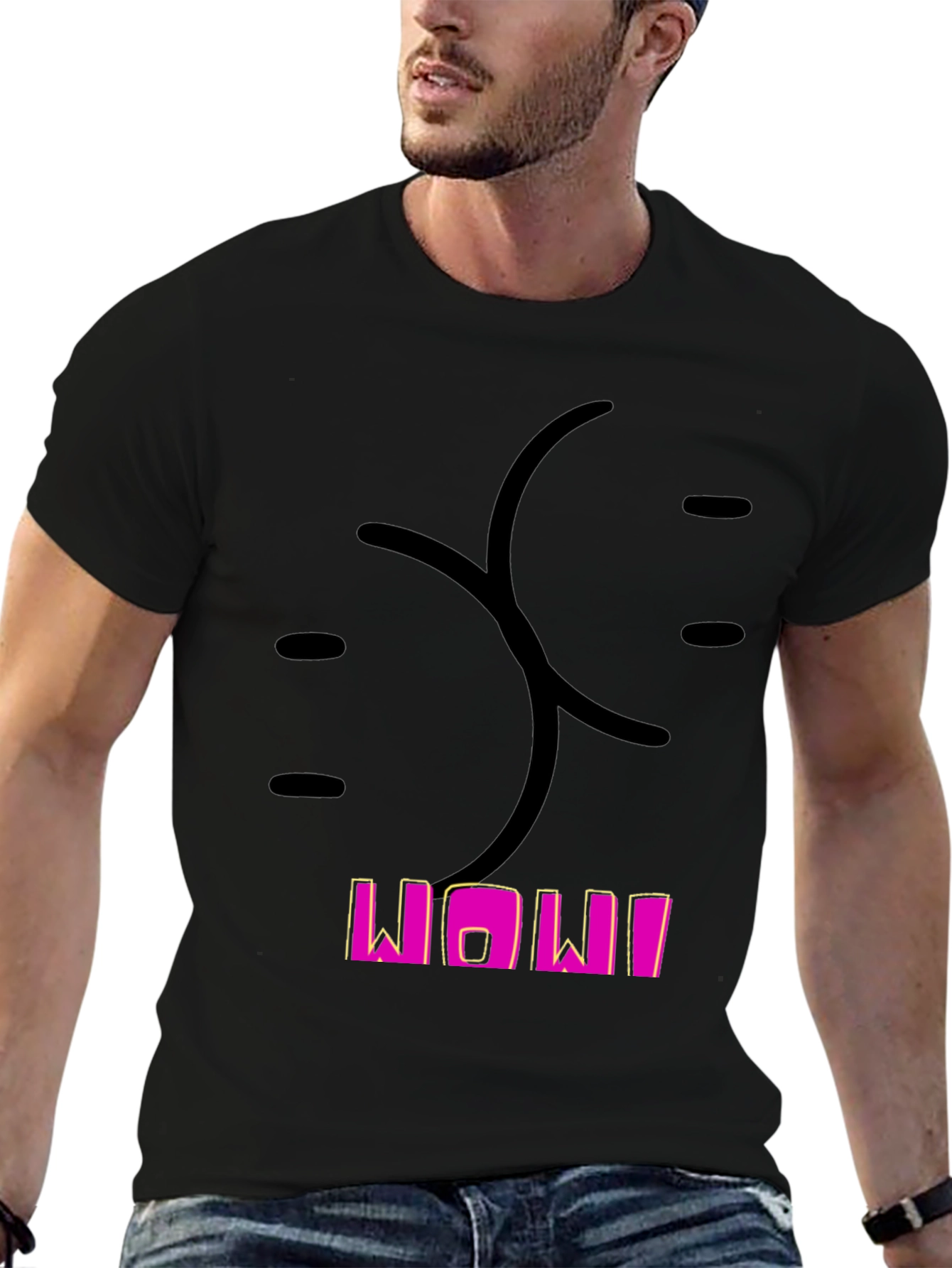 Funny Butt Graphic Black T-Shirt for Men