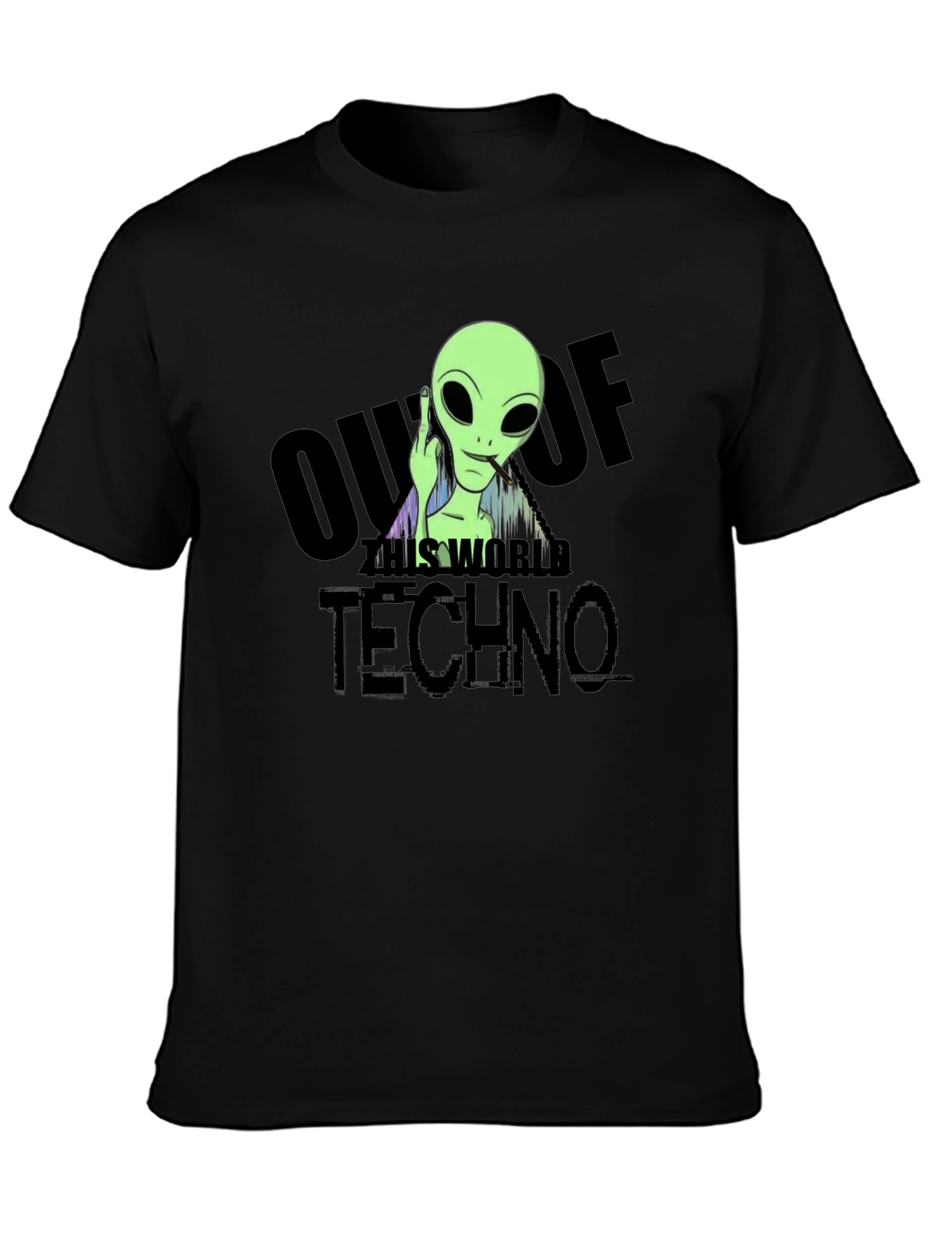 Out of This World Techno Alien Graphic T-Shirt
