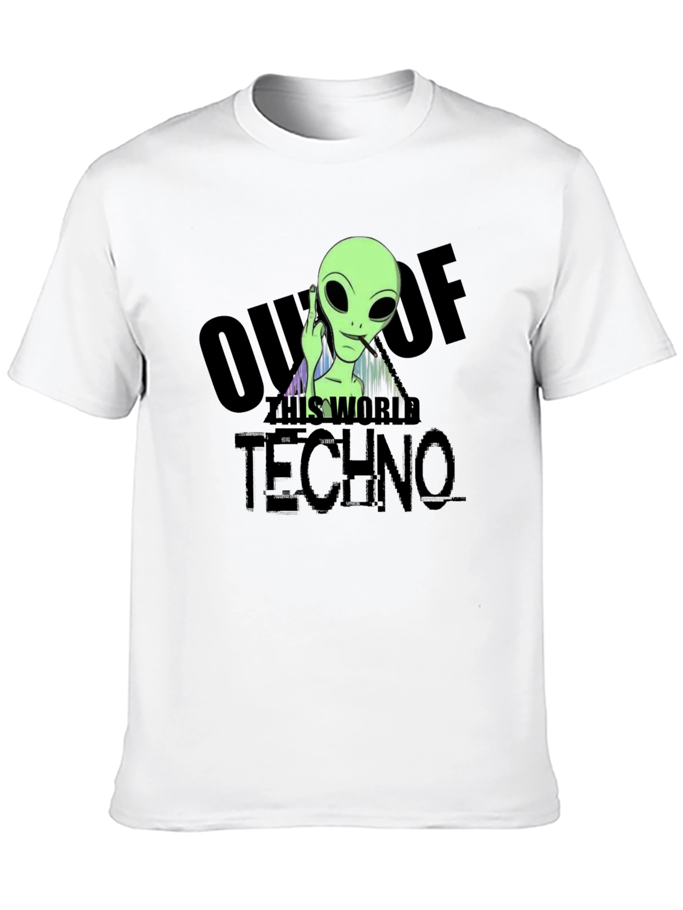 Out of This World Techno Alien Graphic T-Shirt