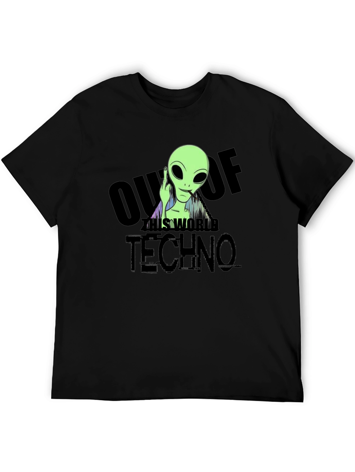 Out of This World Techno Alien Graphic T-Shirt