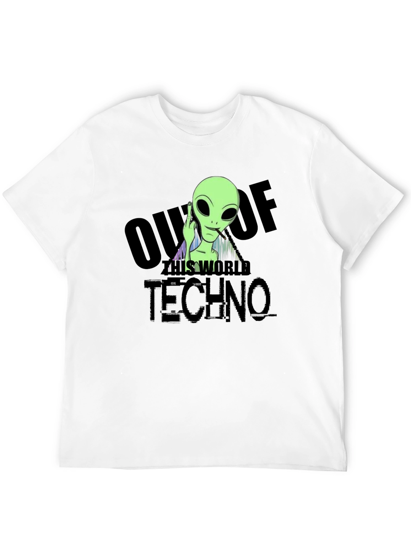 Out of This World Techno Alien Graphic T-Shirt