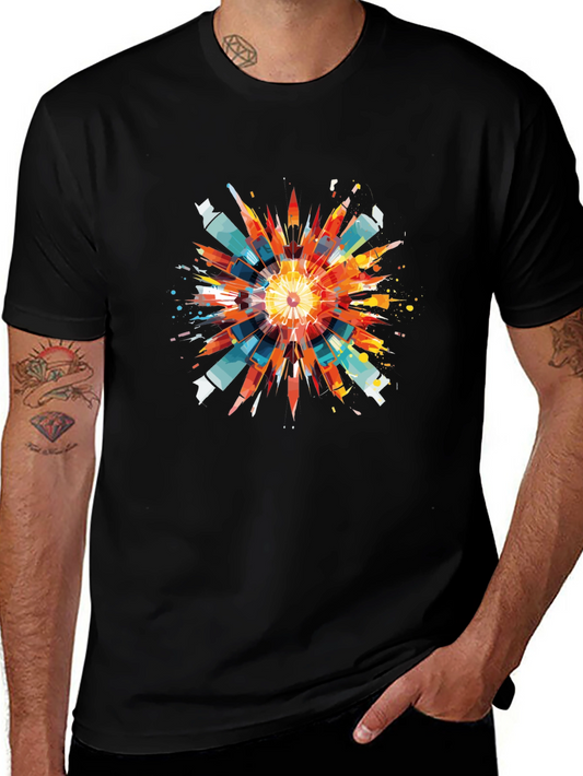 Abstract Geometric Burst Graphic Tee