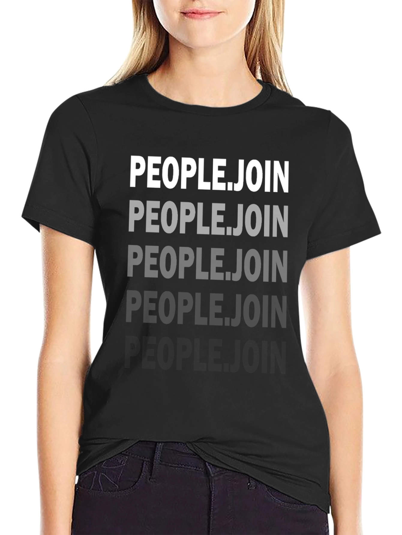 People.Join Graphic Tee - Black Cotton Casual T-Shirt