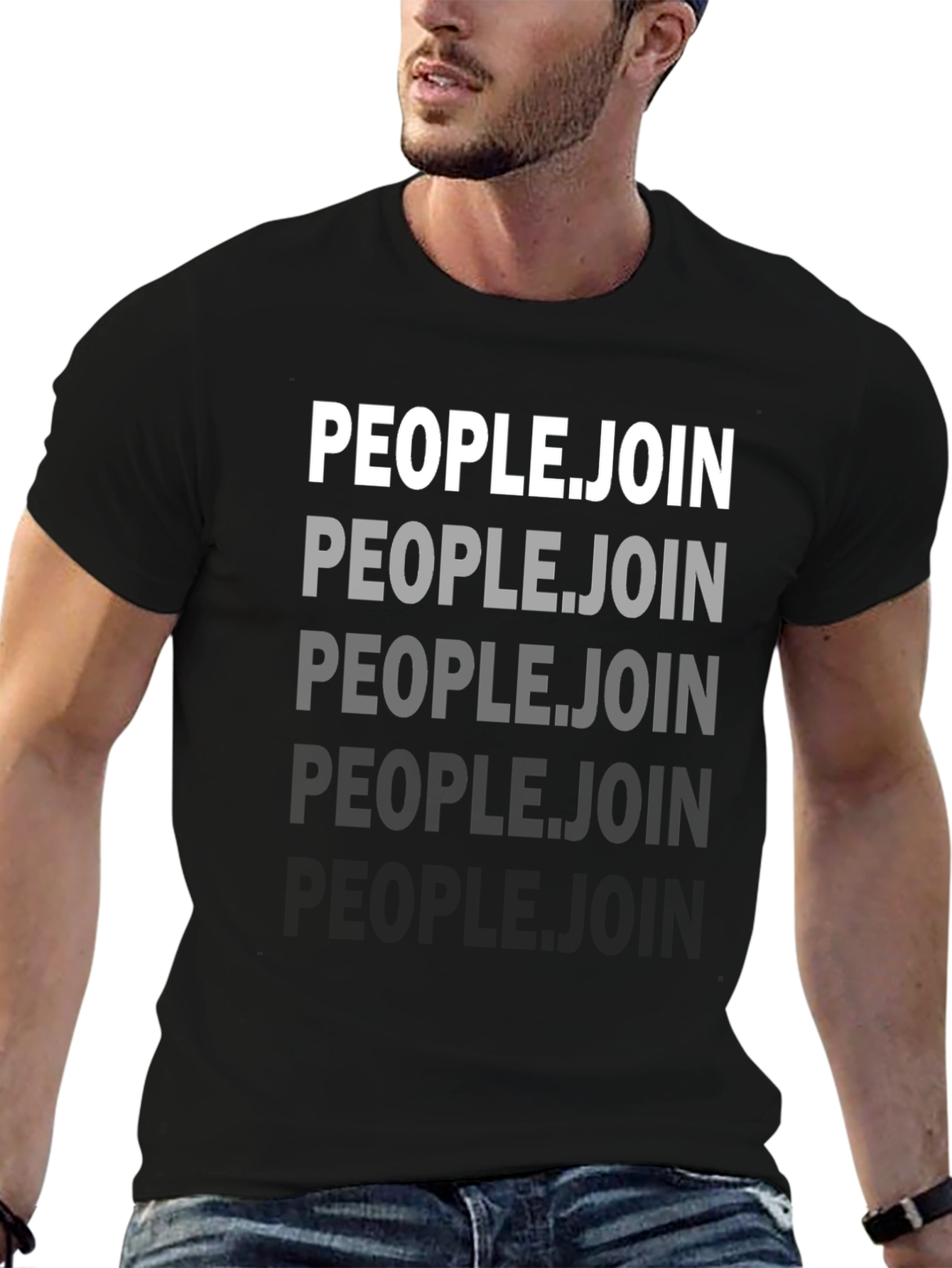 People.Join Graphic Tee - Black Cotton Casual T-Shirt