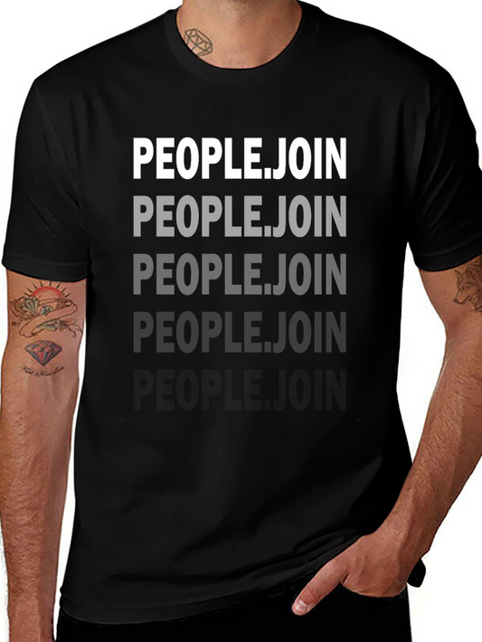 People.Join Graphic Tee - Black Cotton Casual T-Shirt