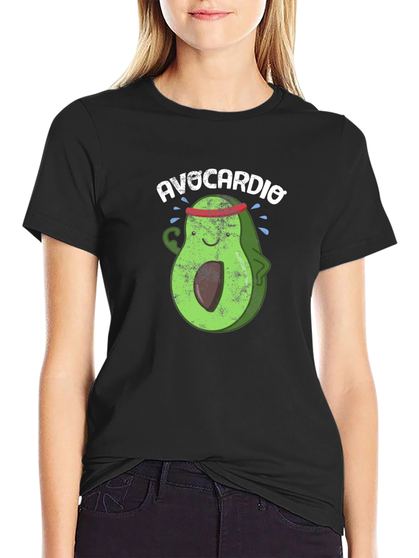 Avocardio Black T-Shirt Funny Avocado Workout Design
