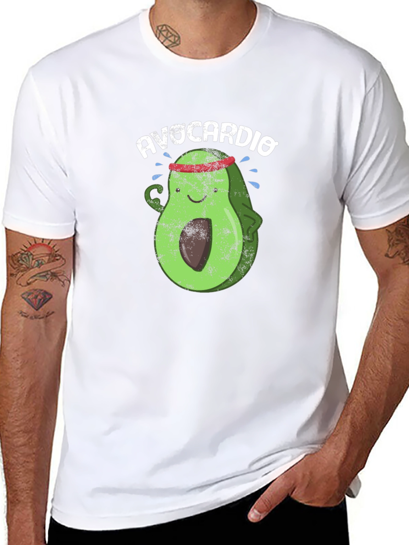 Avocardio Black T-Shirt Funny Avocado Workout Design