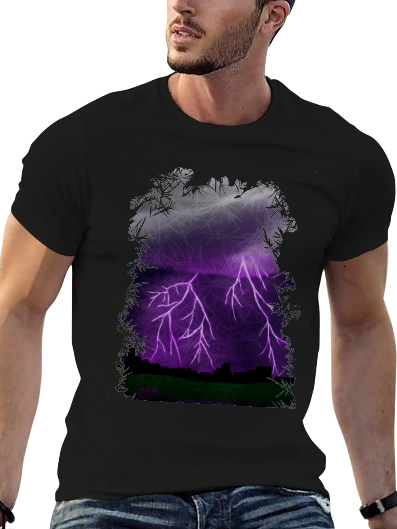 Lightning Cityscape Graphic Tee
