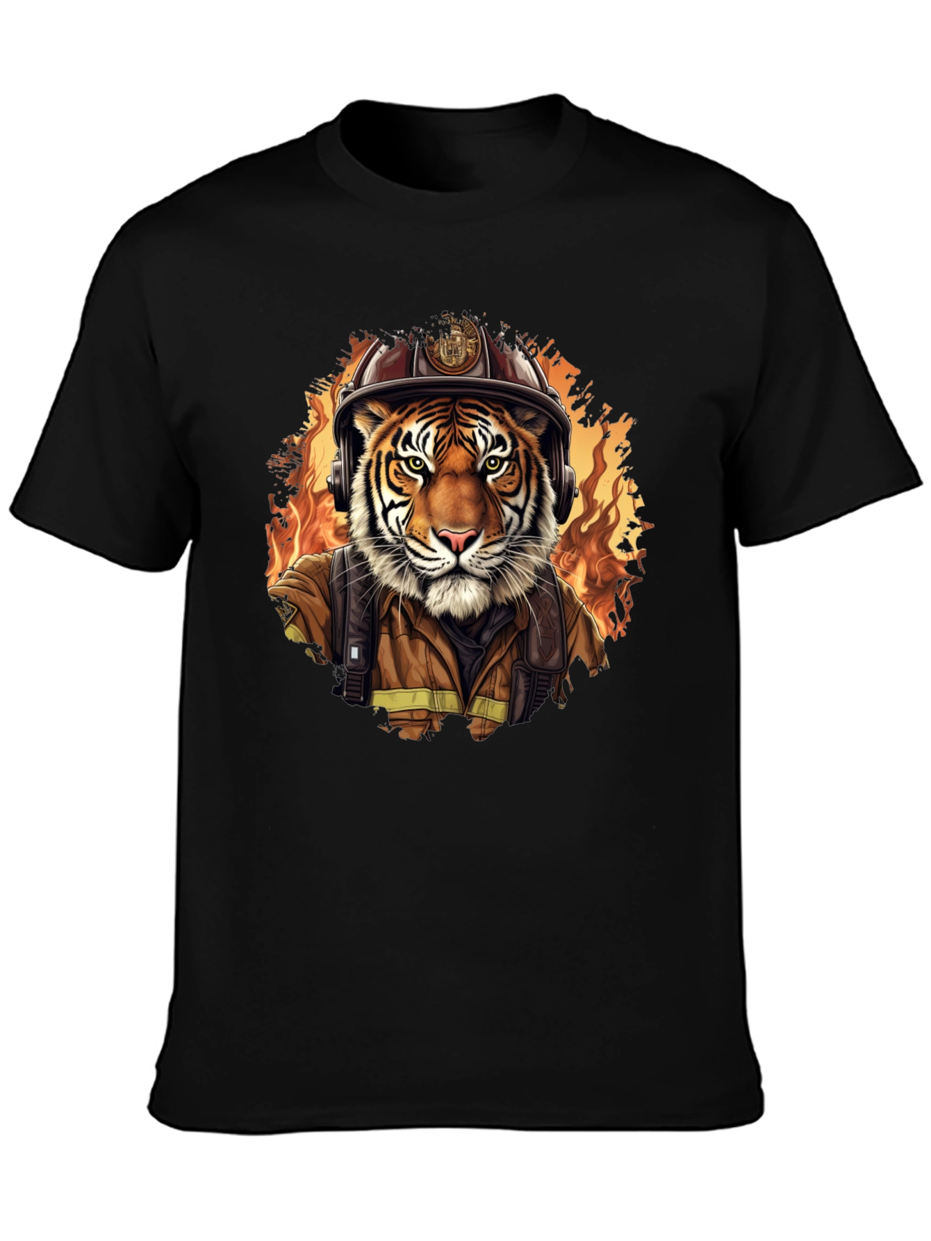 Tiger Firefighter Graphic Tee - Black