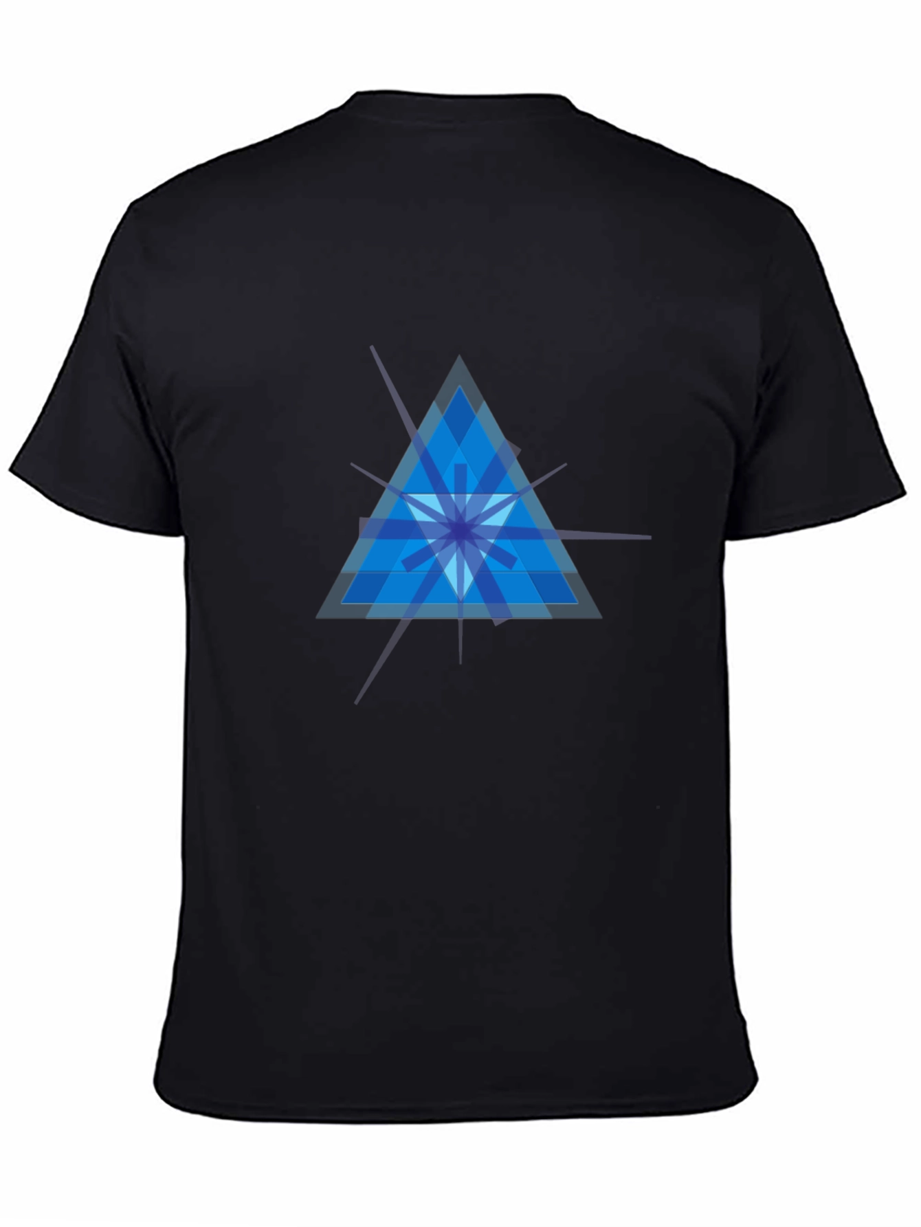 Geometric Blue Triangle Graphic Tee - Modern Style