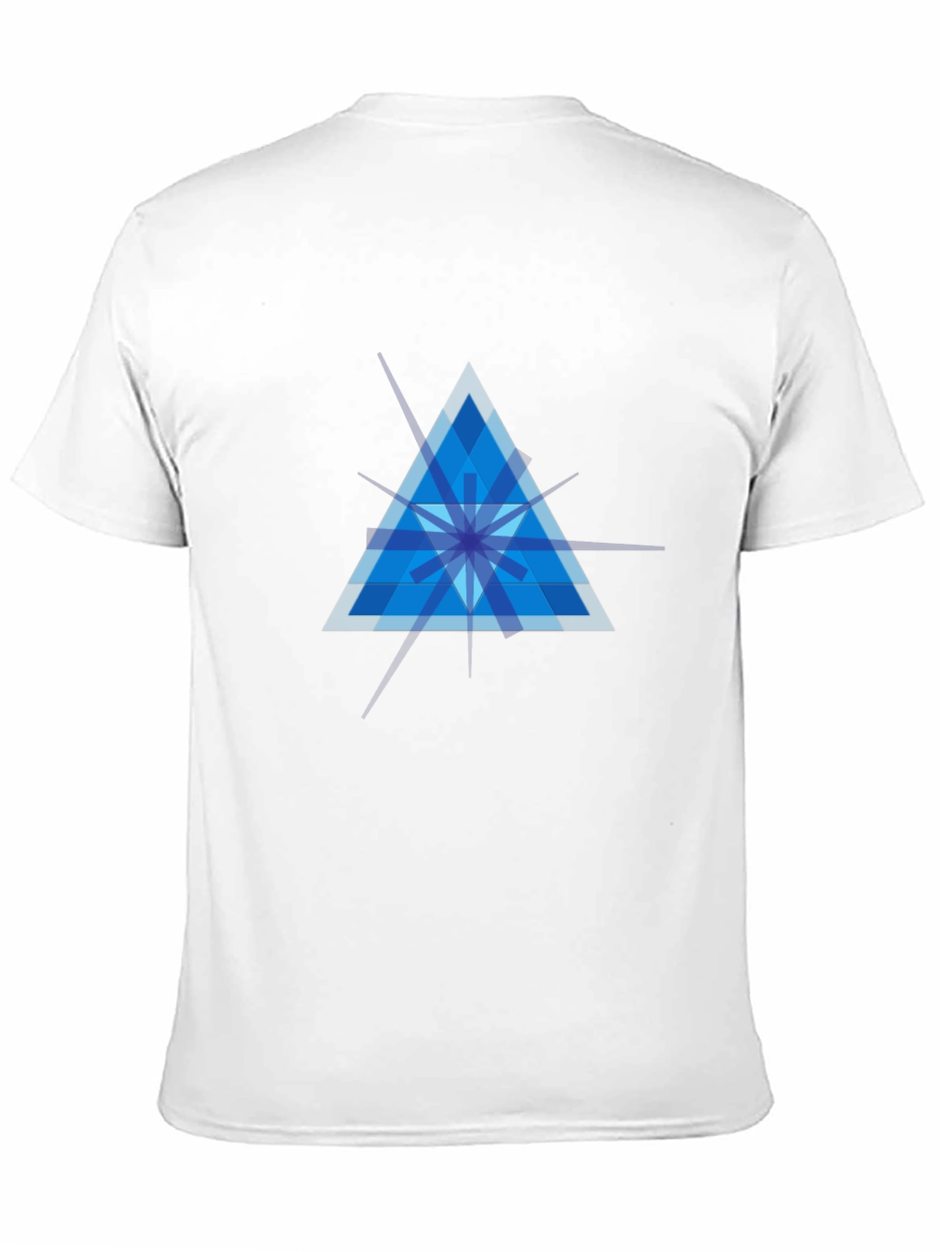 Geometric Blue Triangle Graphic Tee - Modern Style