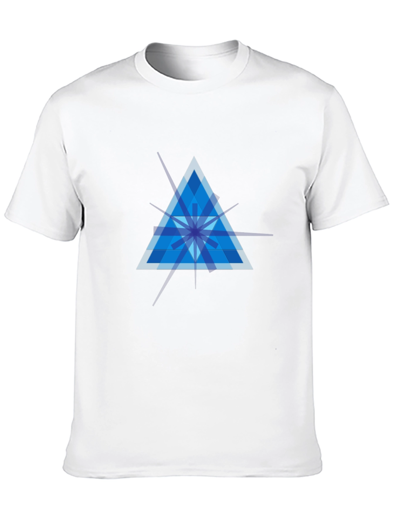 Geometric Blue Triangle Graphic Tee - Modern Style