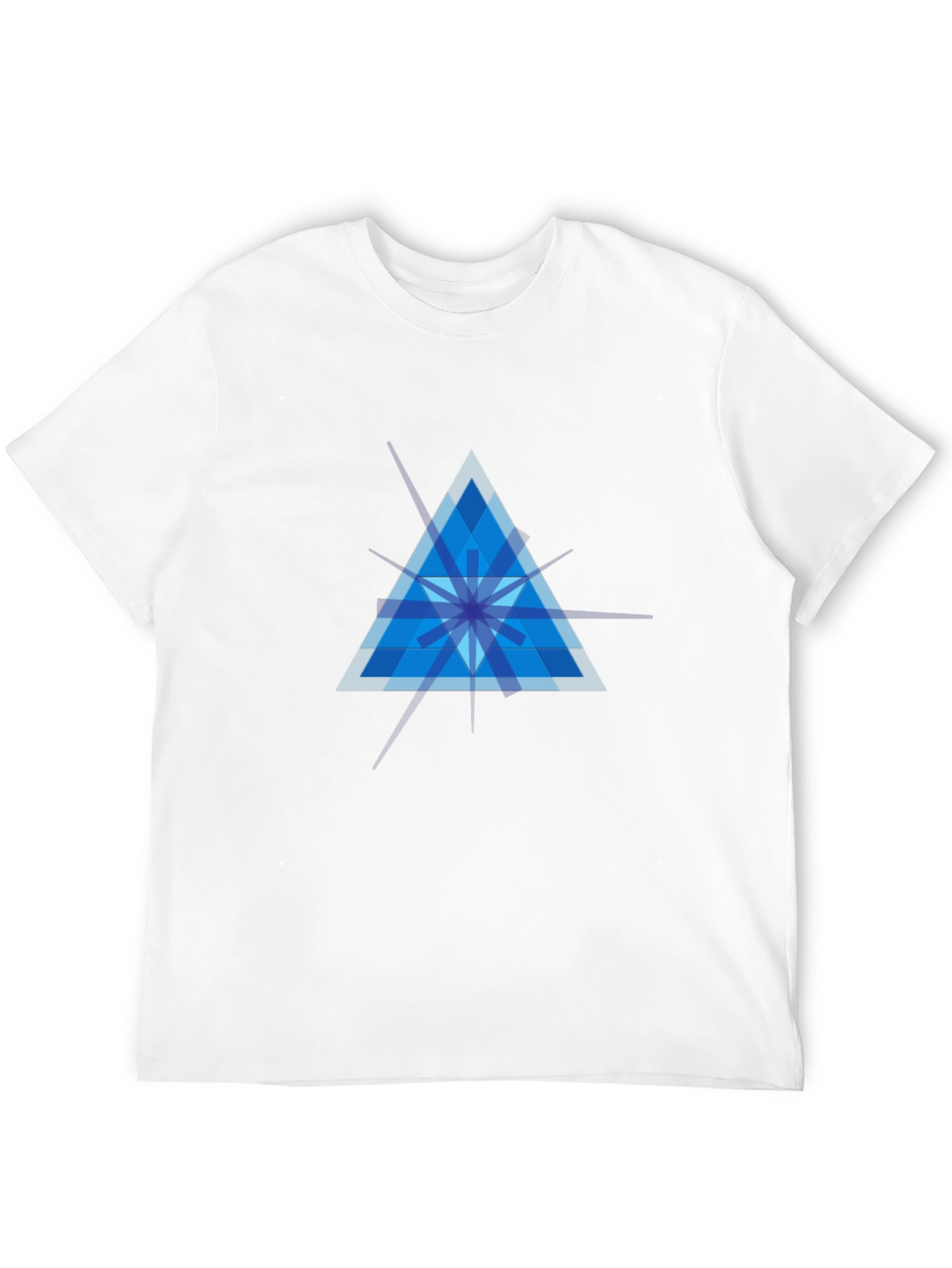 Geometric Blue Triangle Graphic Tee - Modern Style