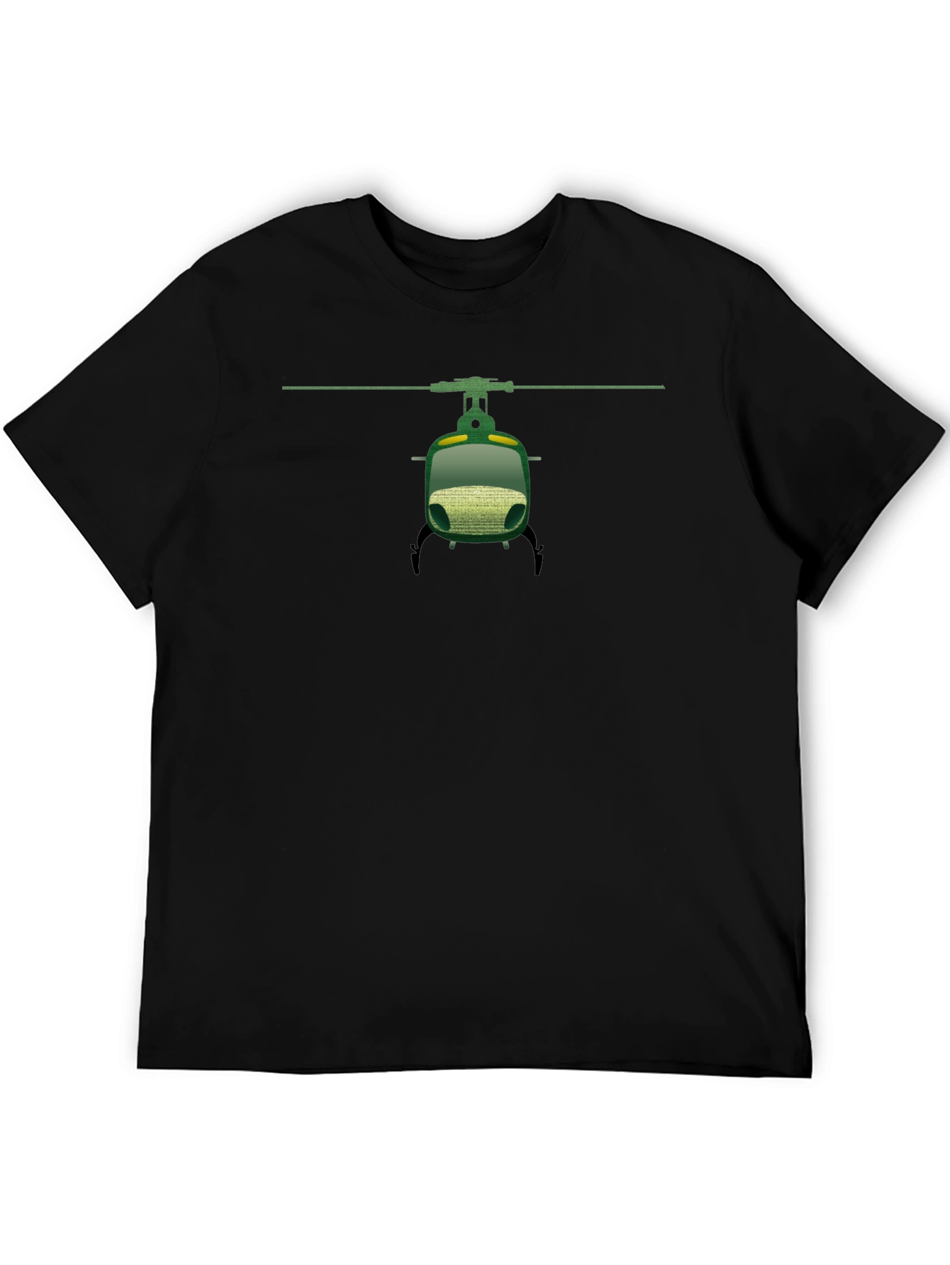 Helicopter Graphic T-Shirt - Black Cotton Tee