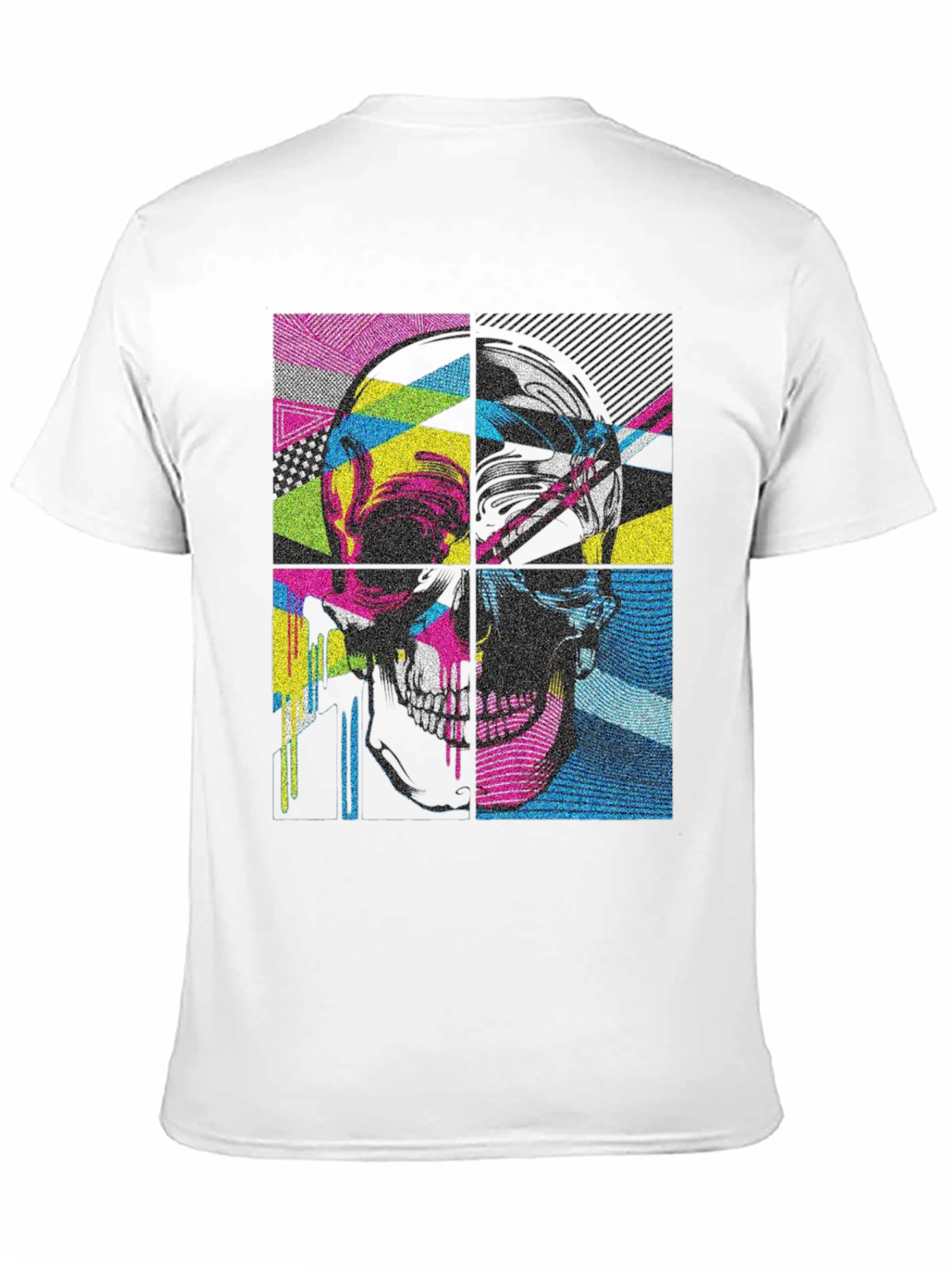 Pop Art Skull Graphic Tee - Black