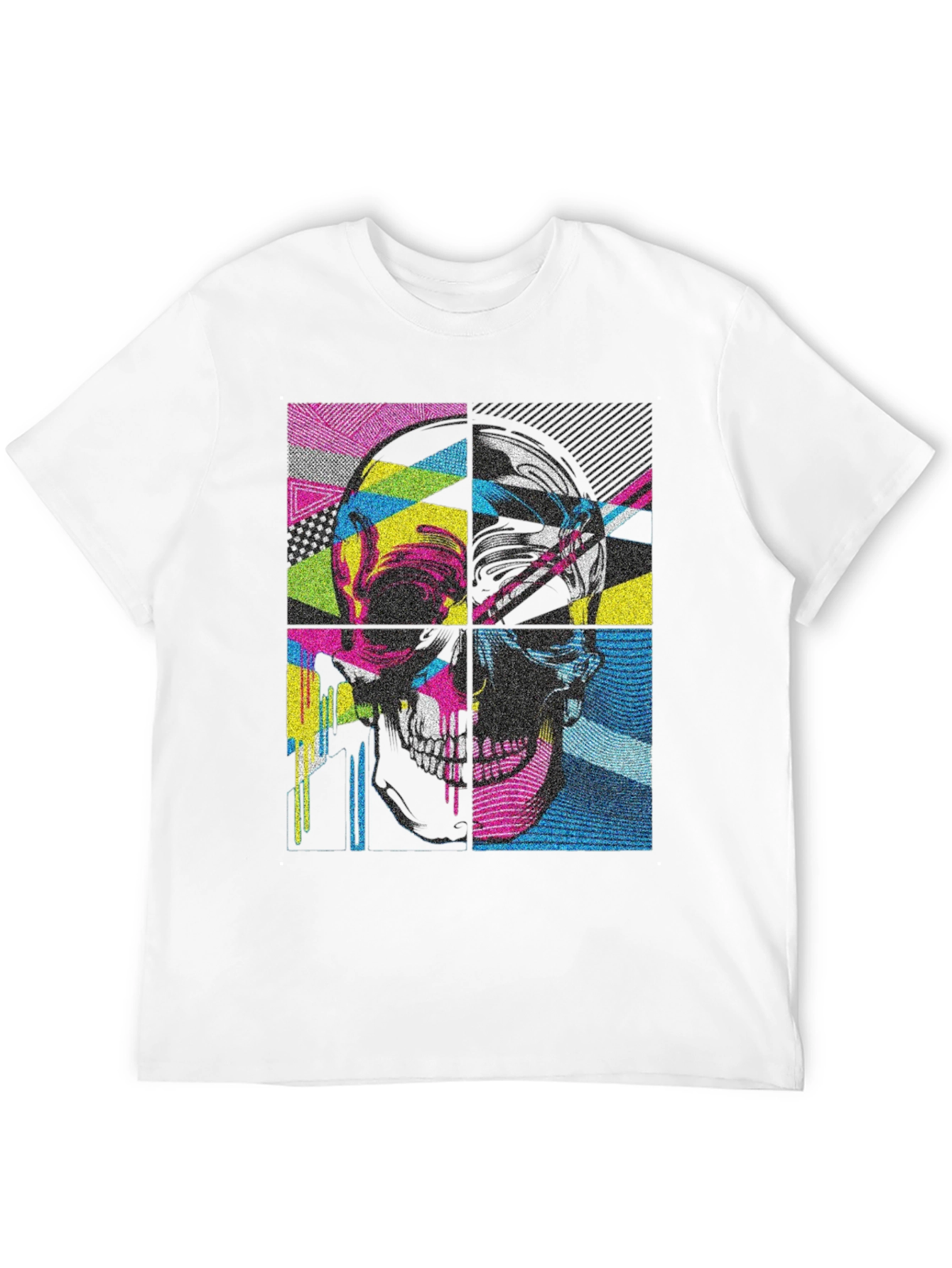 Pop Art Skull Graphic Tee - Black