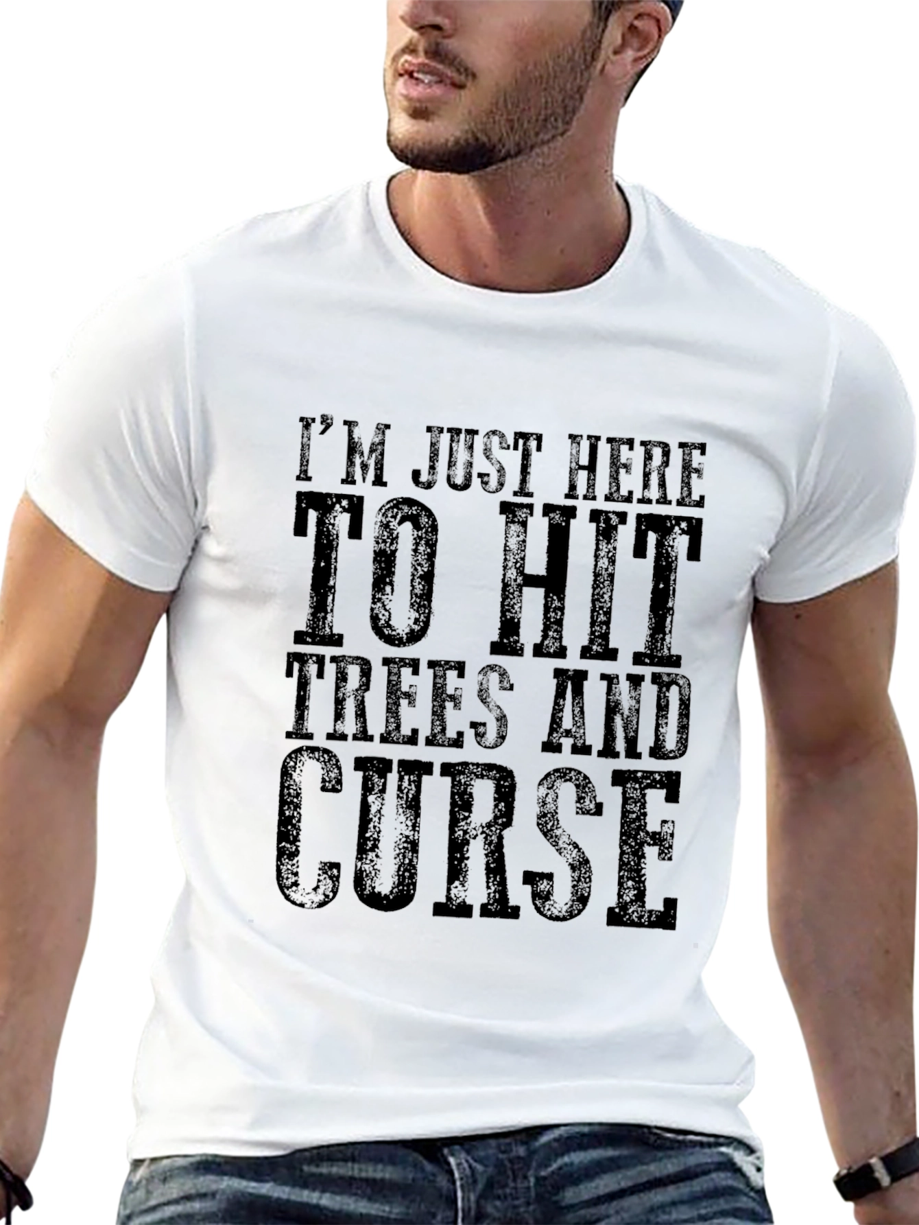Funny Lumberjack Graphic Tee - Hit Trees & Curse