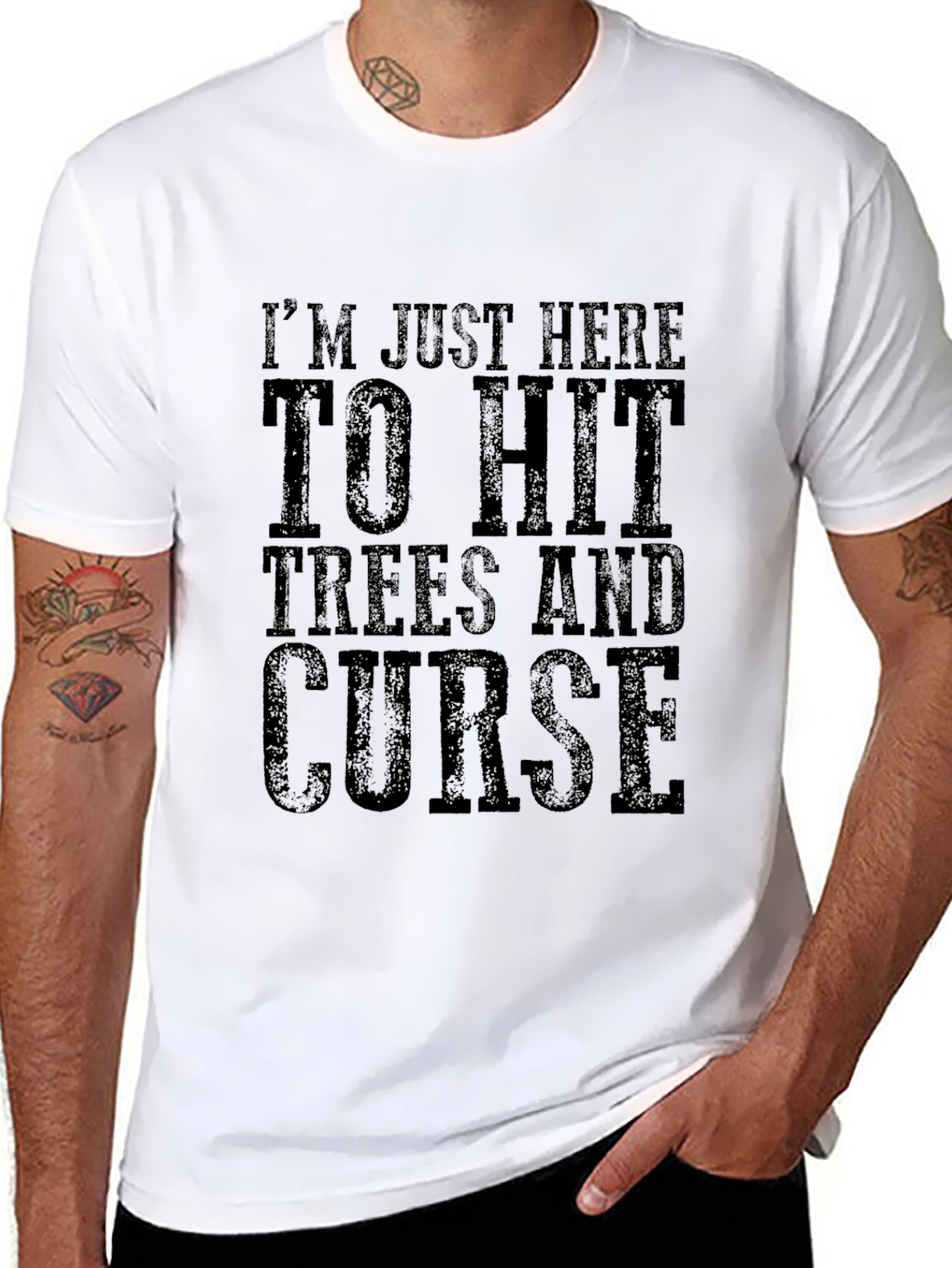 Funny Lumberjack Graphic Tee - Hit Trees & Curse