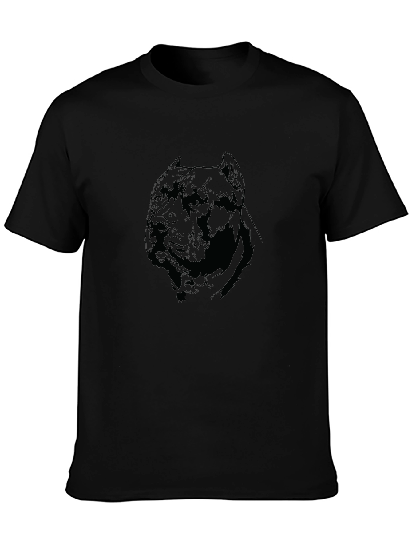 Pitbull Dog Graphic Black T-Shirt