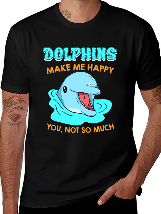 Dolphins Make Me Happy Graphic T-Shirt