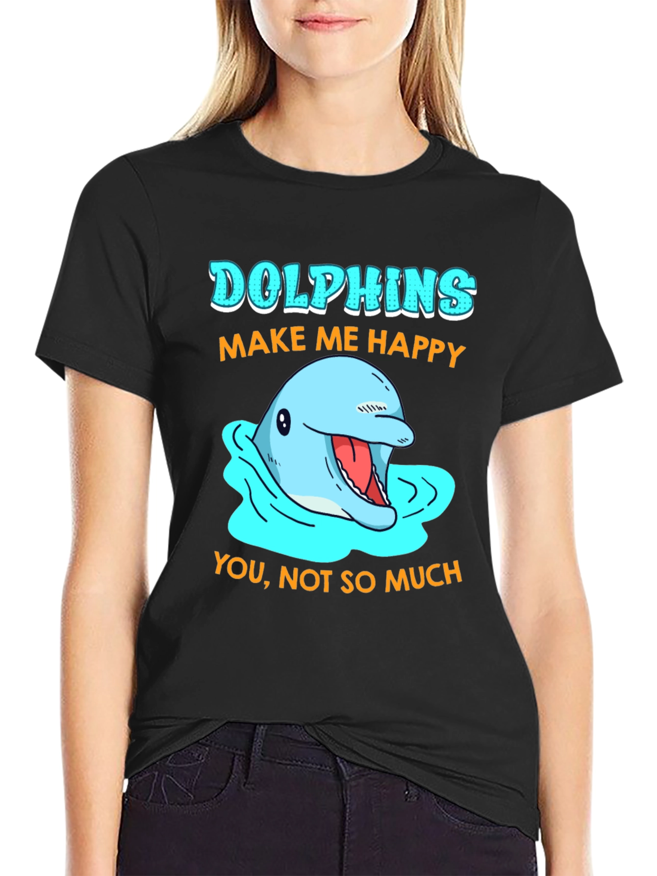 Dolphins Make Me Happy Graphic T-Shirt