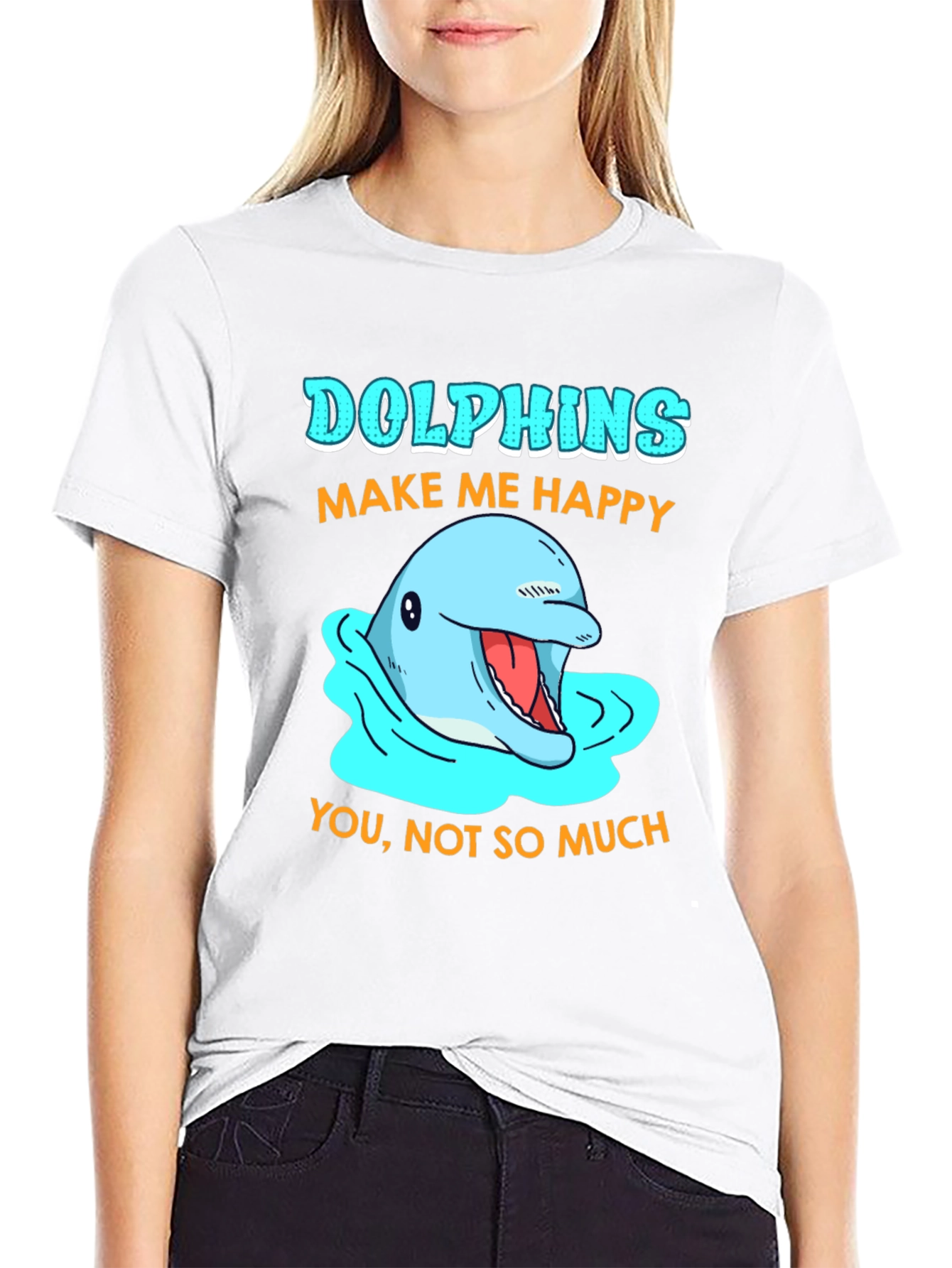 Dolphins Make Me Happy Graphic T-Shirt