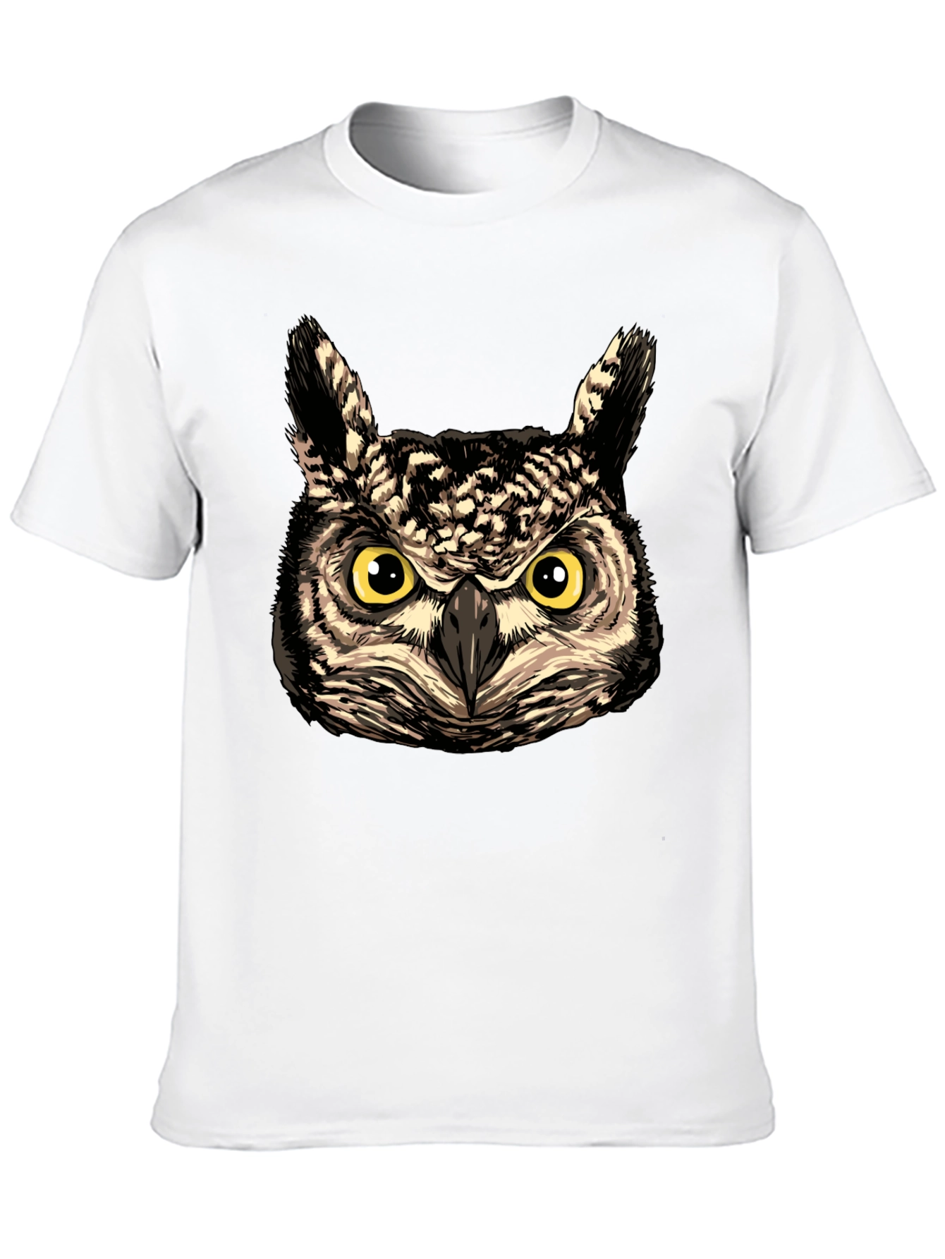 Owl Face Graphic Print Black T-Shirt