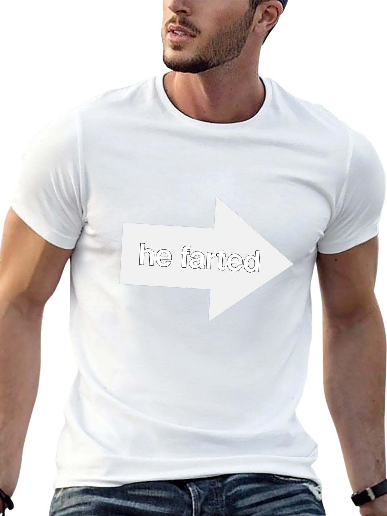Funny He Farted Arrow Pointing T-Shirt
