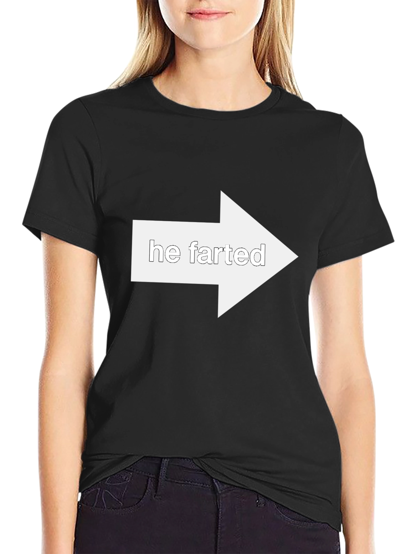 Funny He Farted Arrow Pointing T-Shirt