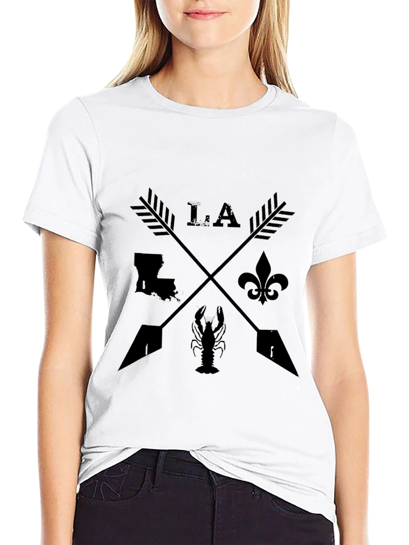 Louisiana Graphic T-Shirt Crawfish Arrow Design