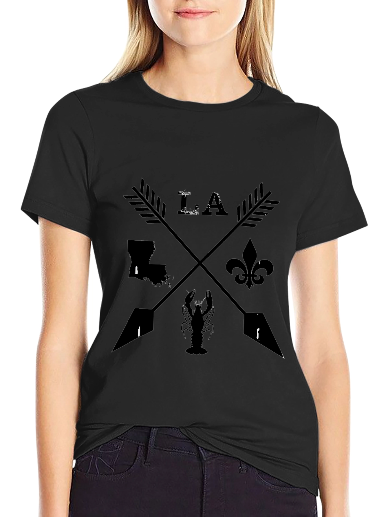 Louisiana Graphic T-Shirt Crawfish Arrow Design