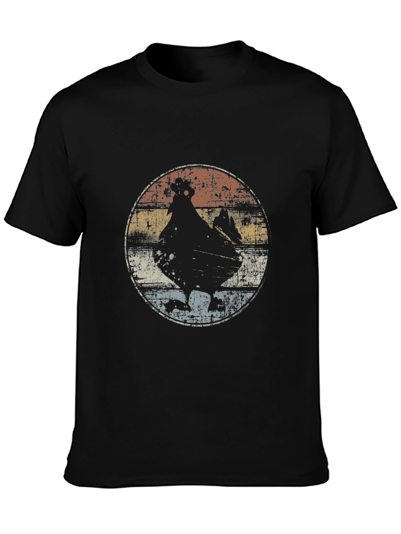 Retro Chicken Silhouette Graphic Tee