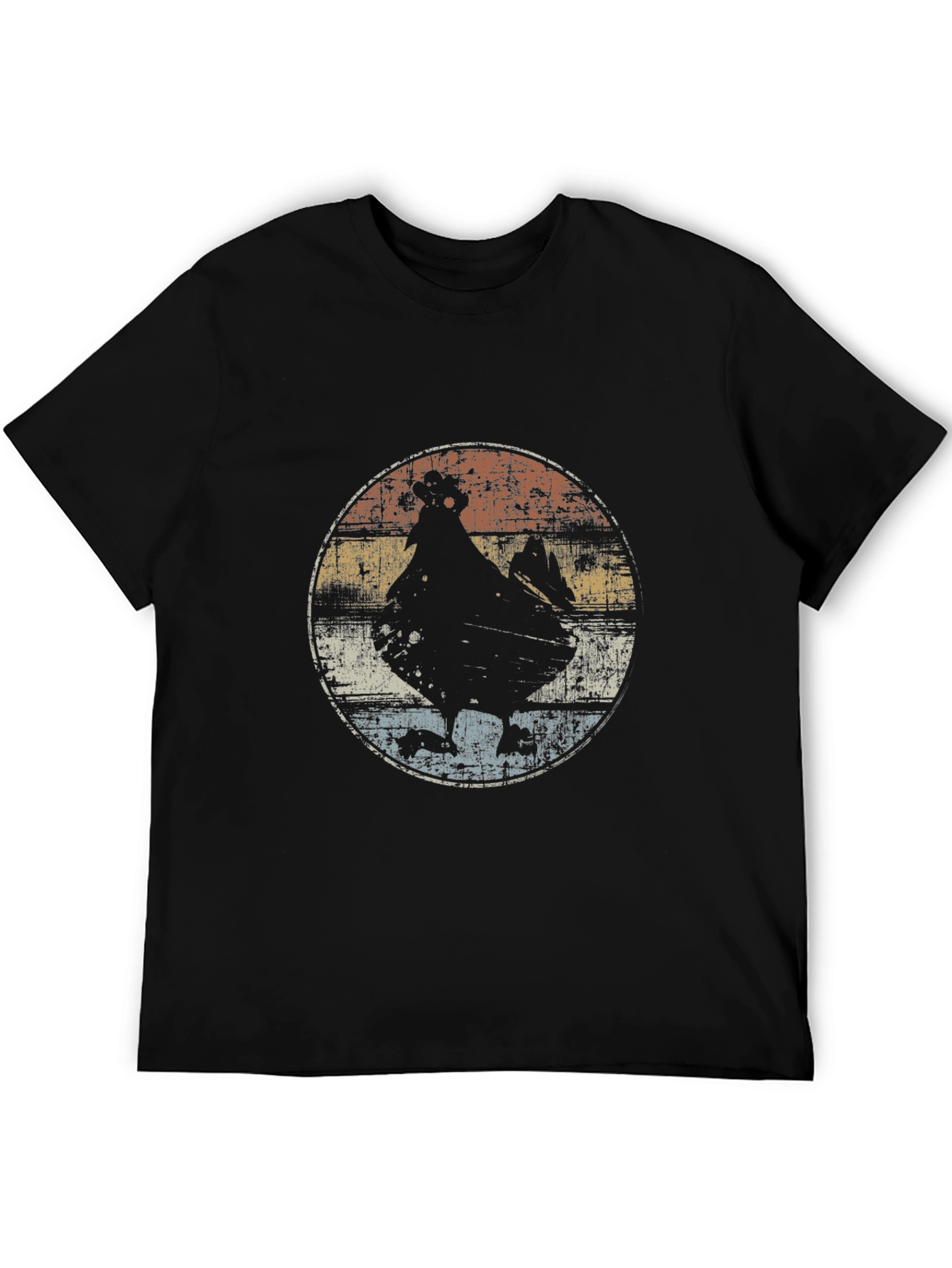 Retro Chicken Silhouette Graphic Tee