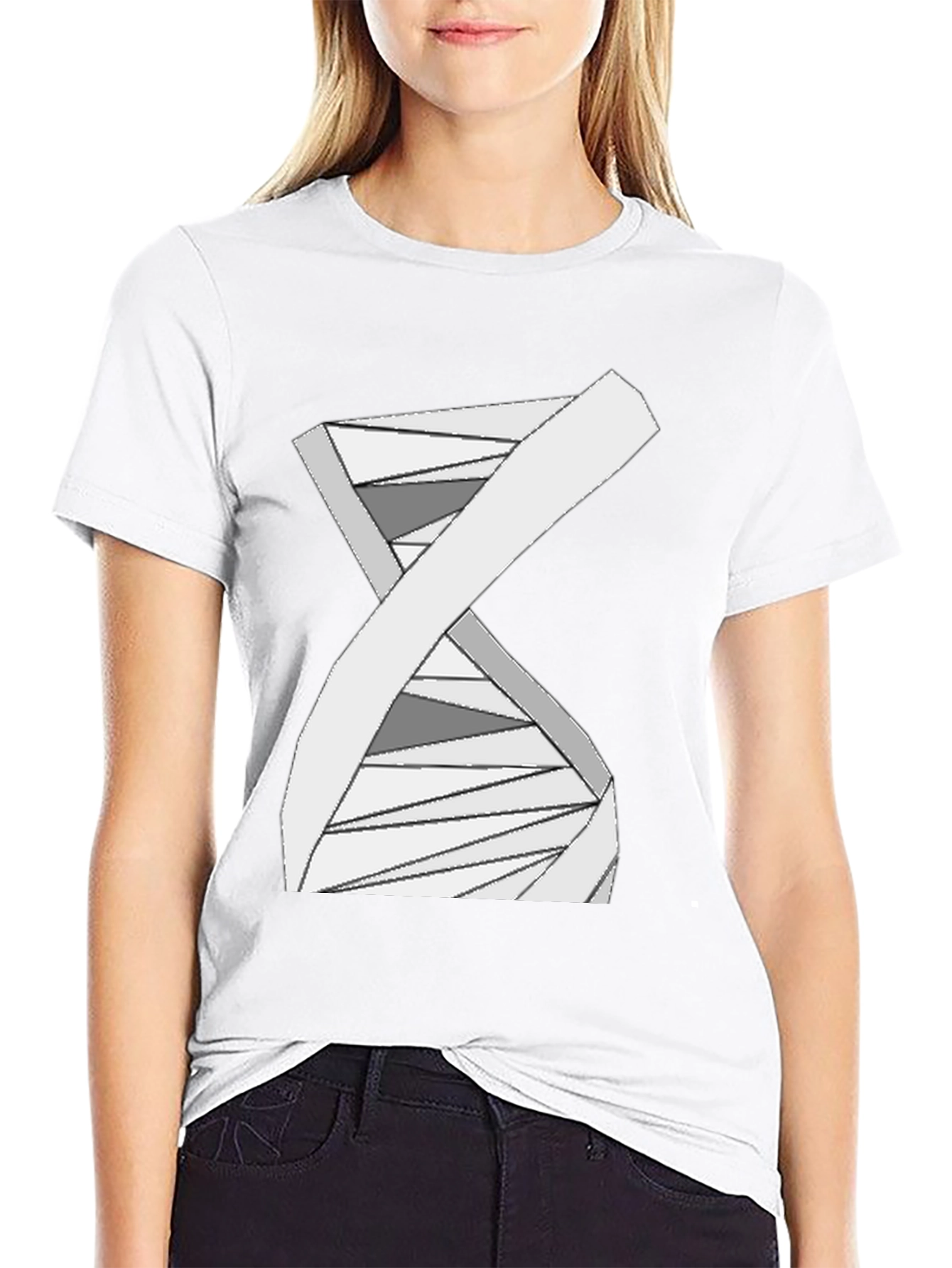 Geometric DNA Graphic Tee - Stylish Science Shirt
