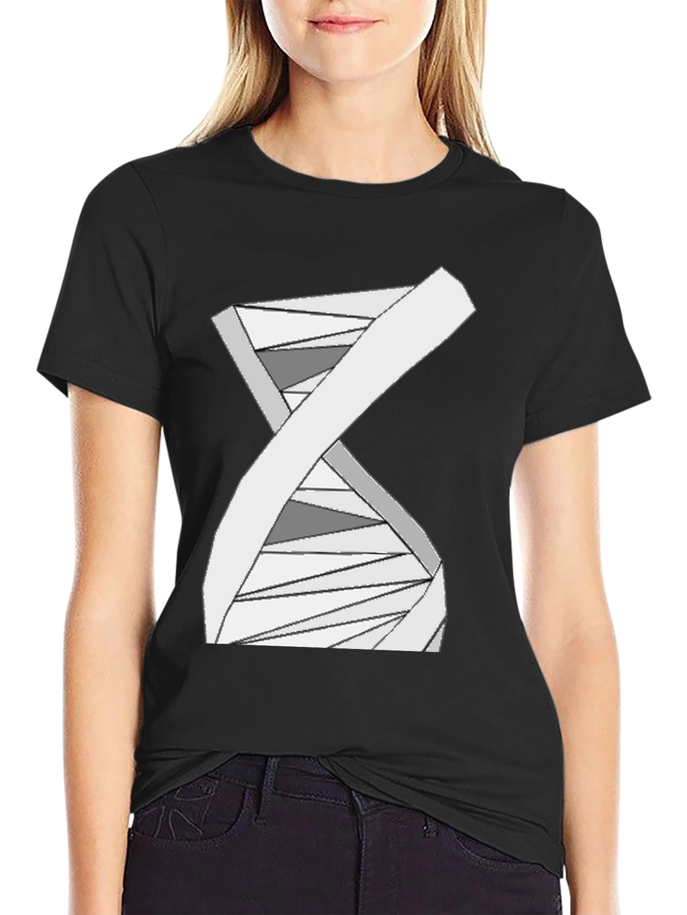Geometric DNA Graphic Tee - Stylish Science Shirt