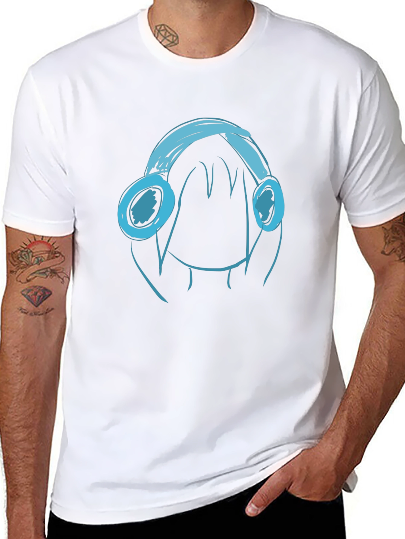 Cool Music Headset Graphic T-Shirt
