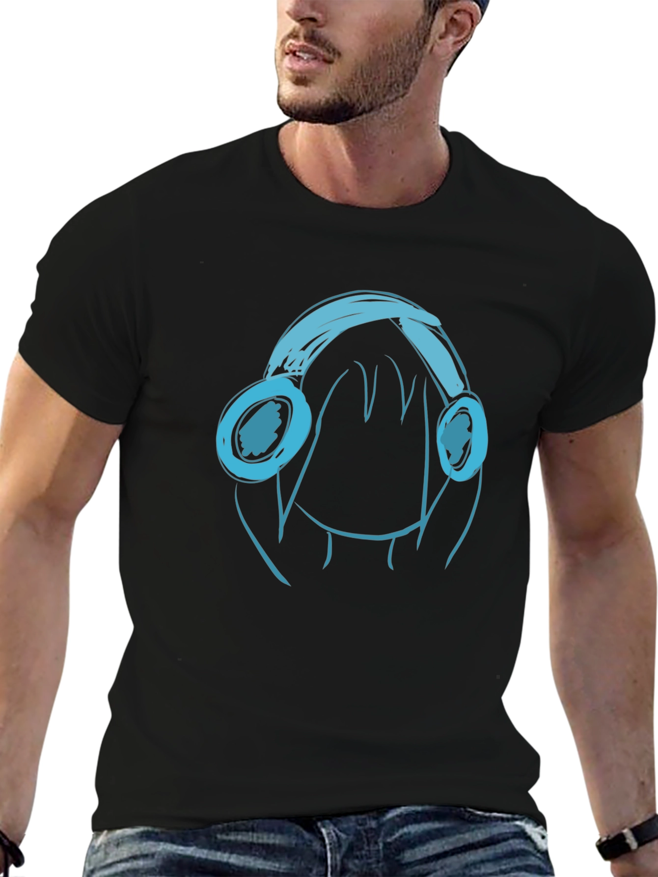 Cool Music Headset Graphic T-Shirt