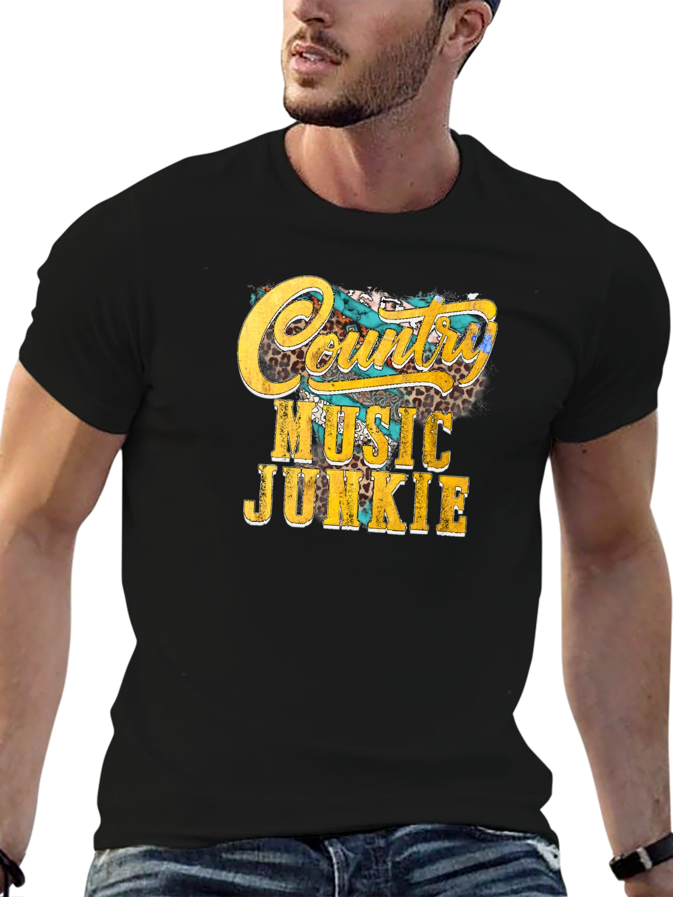 Country Music Junkie Black T-Shirt