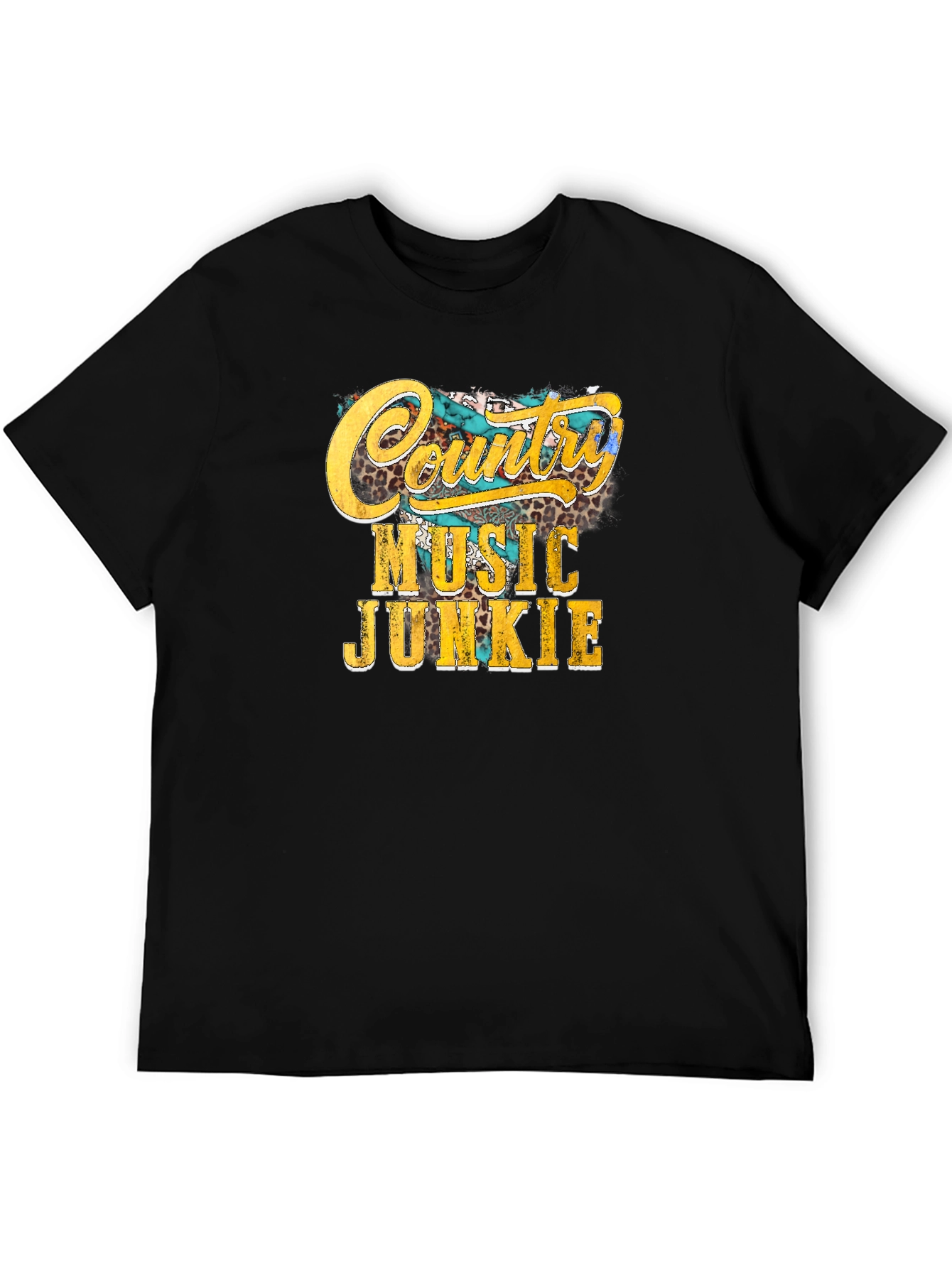 Country Music Junkie Black T-Shirt