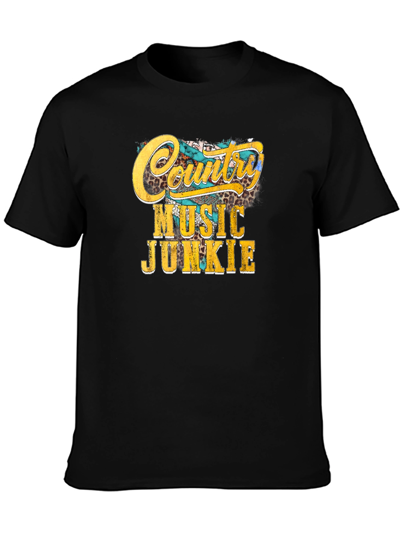 Country Music Junkie Black T-Shirt