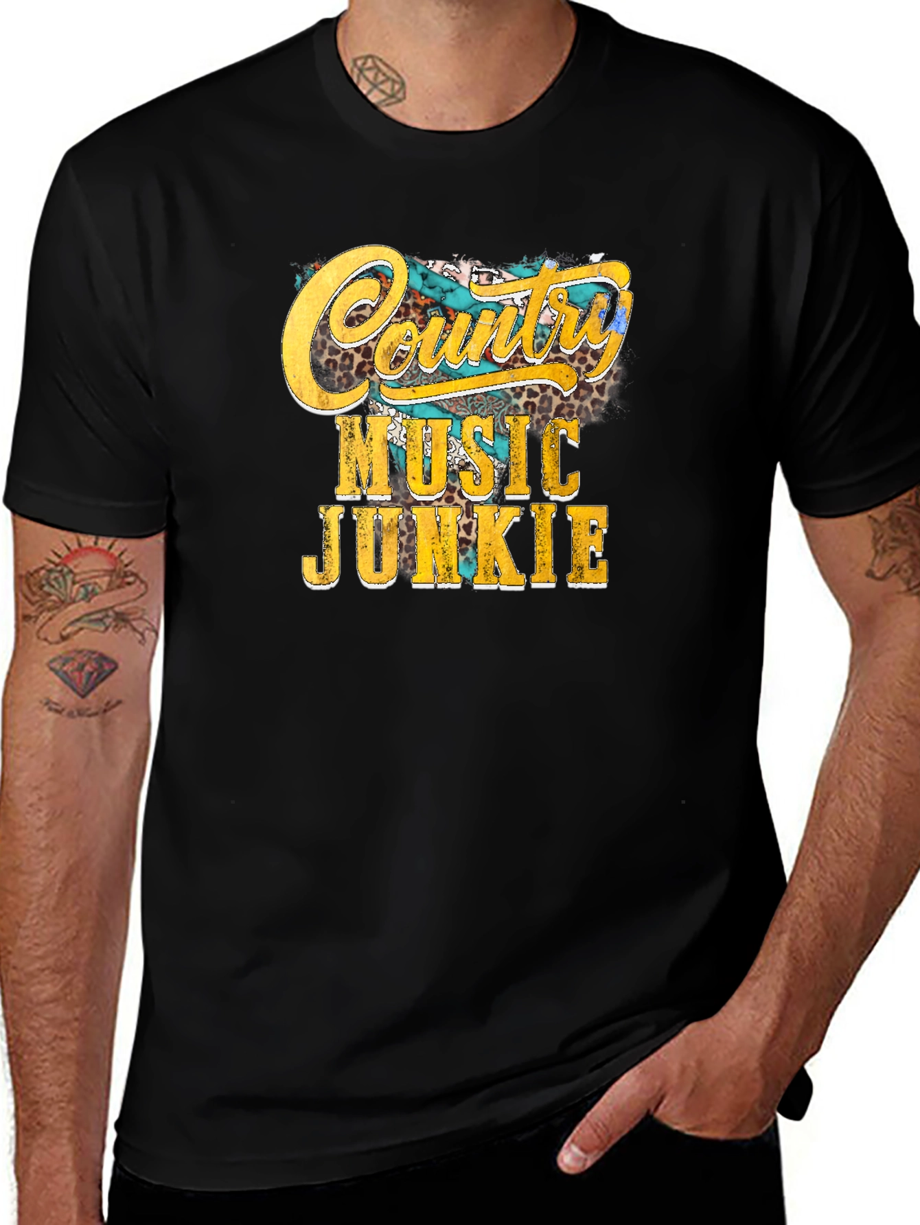 Country Music Junkie Black T-Shirt
