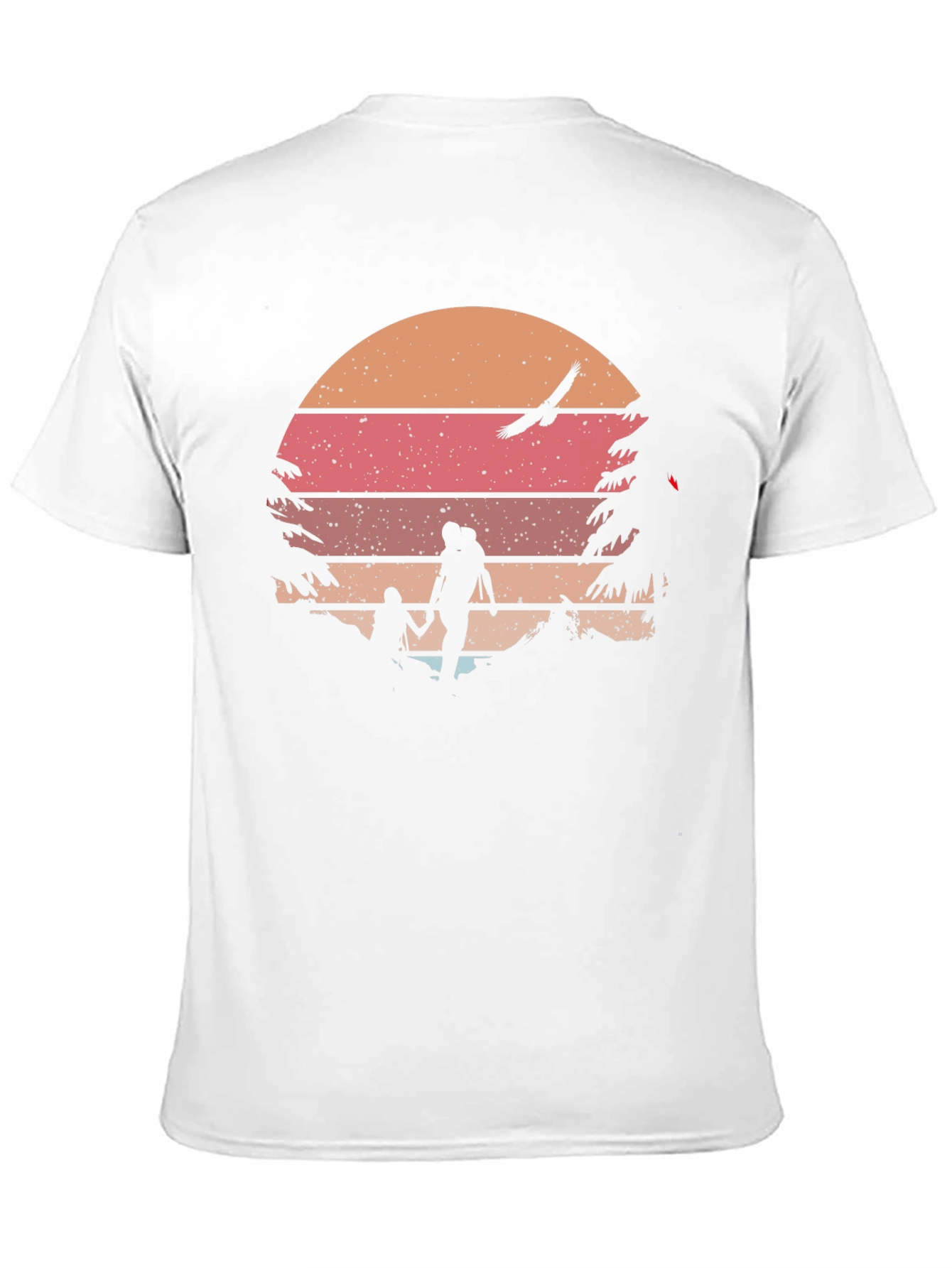 Retro Sunset Hiking T-Shirt - Black