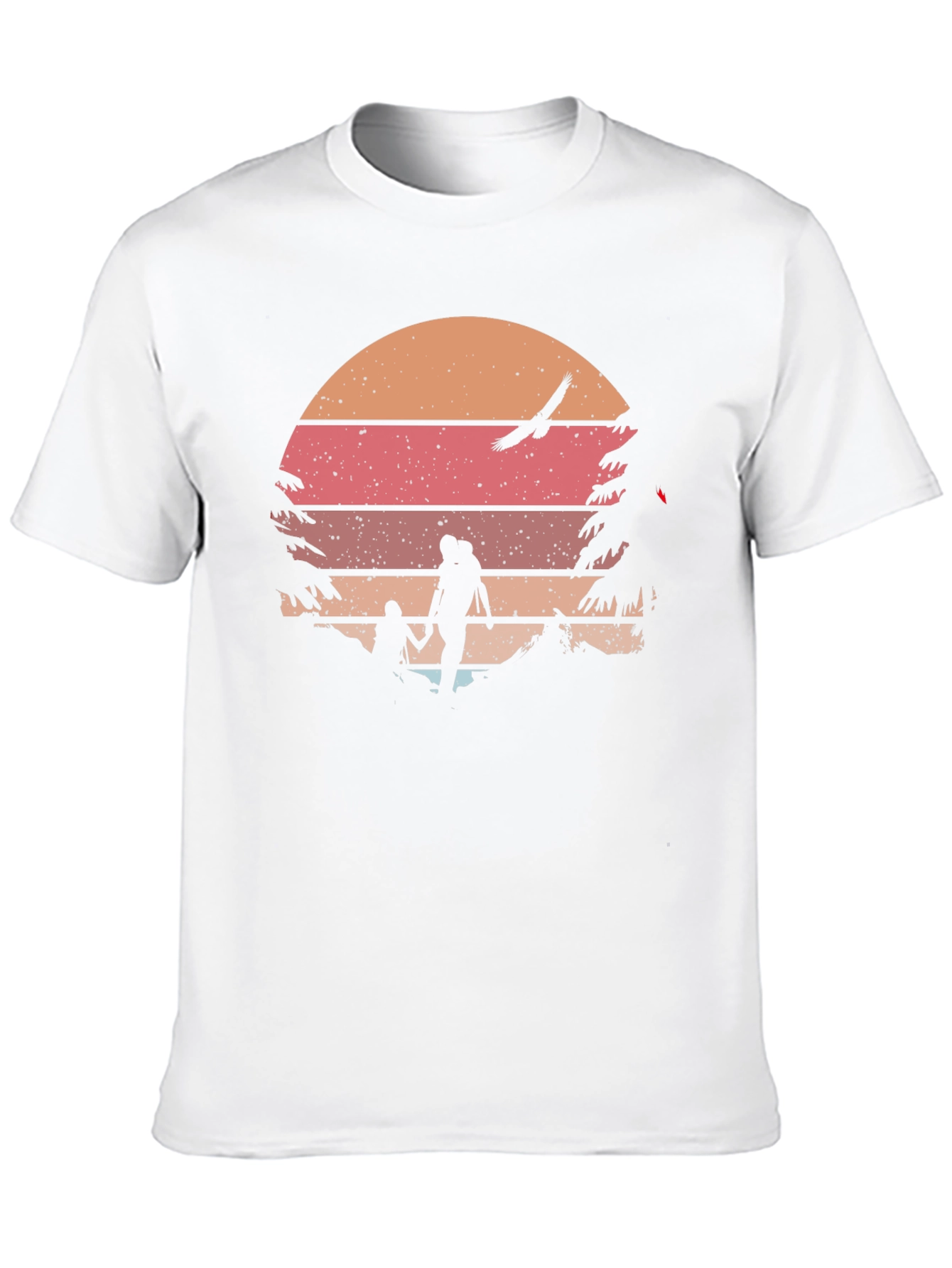 Retro Sunset Hiking T-Shirt - Black
