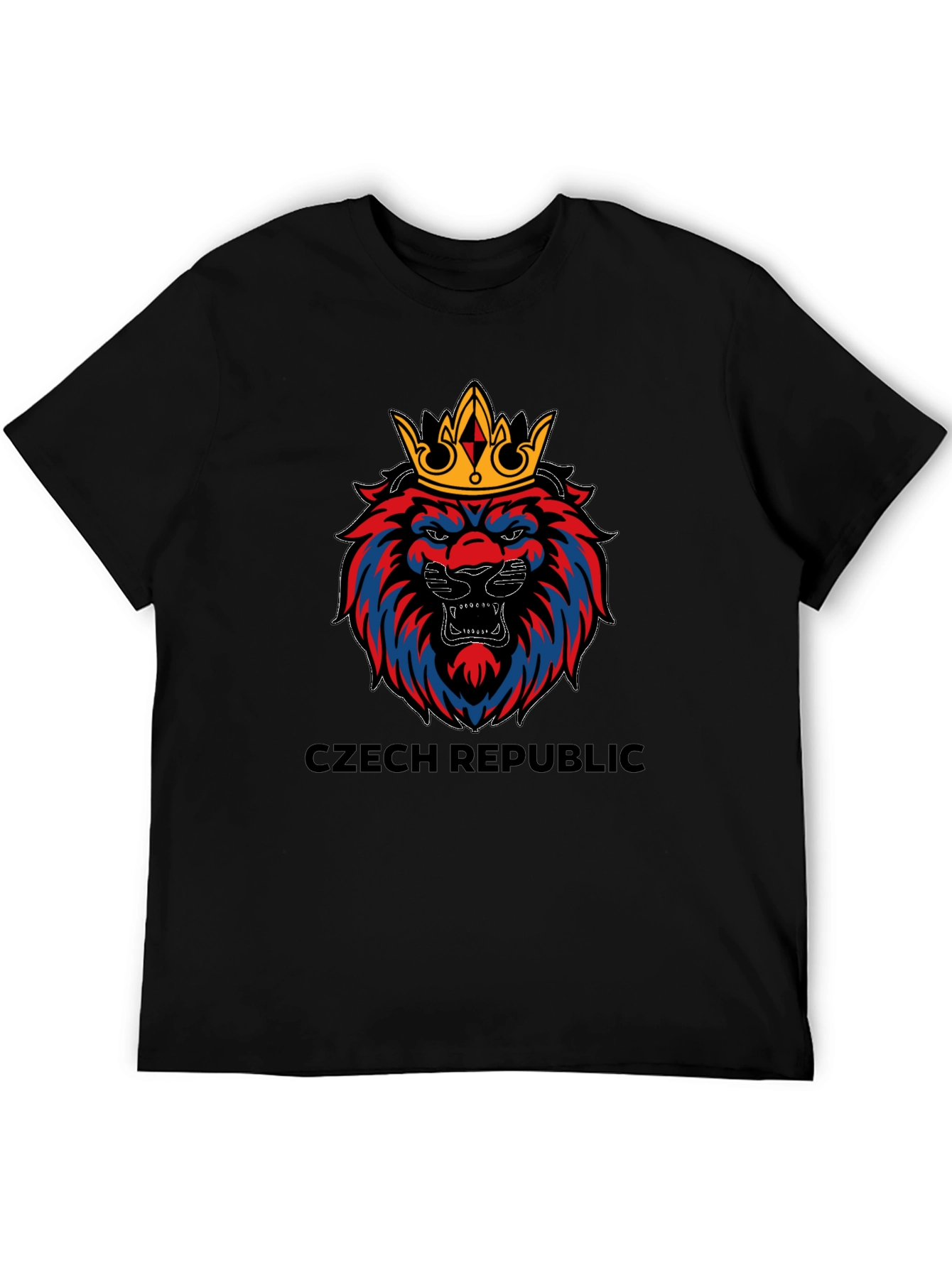 Czech Republic Lion Crown Black T-Shirt