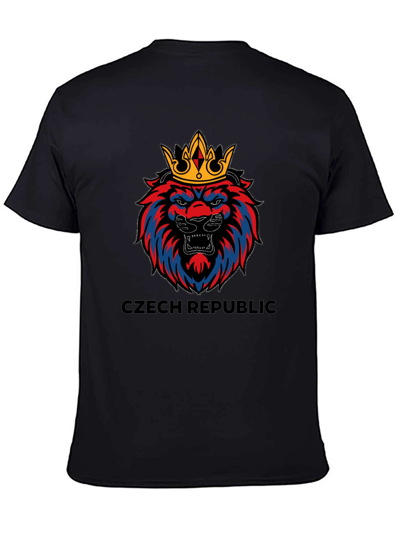 Czech Republic Lion Crown Black T-Shirt