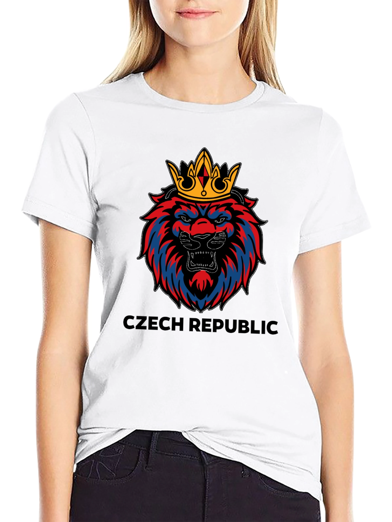 Czech Republic Lion Crown Black T-Shirt