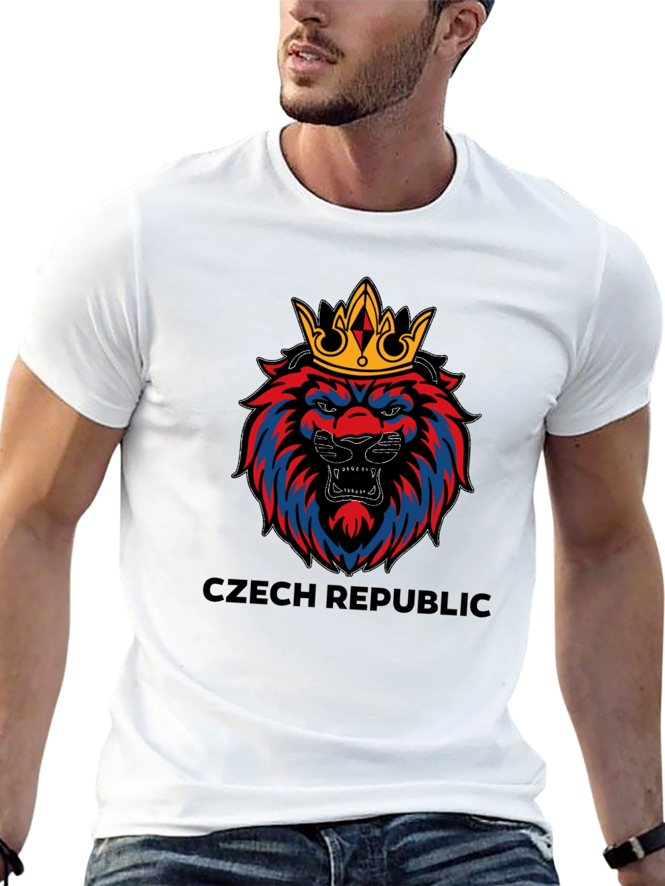 Czech Republic Lion Crown Black T-Shirt