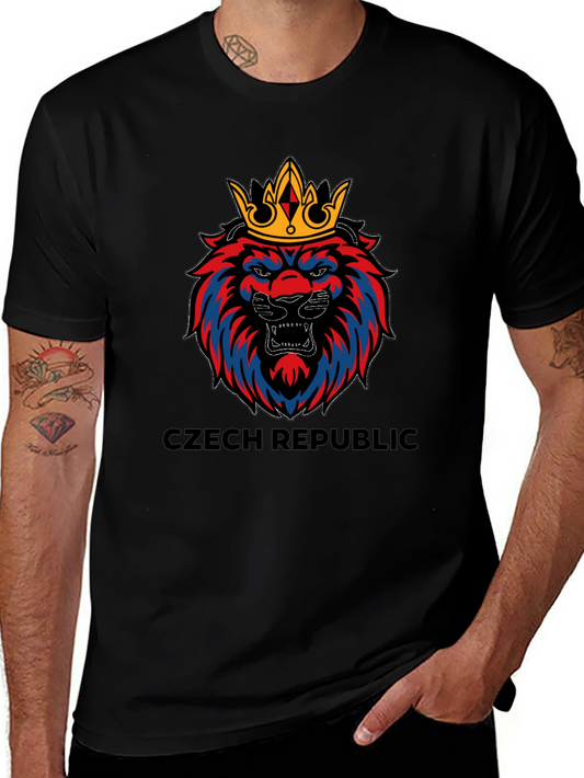 Czech Republic Lion Crown Black T-Shirt