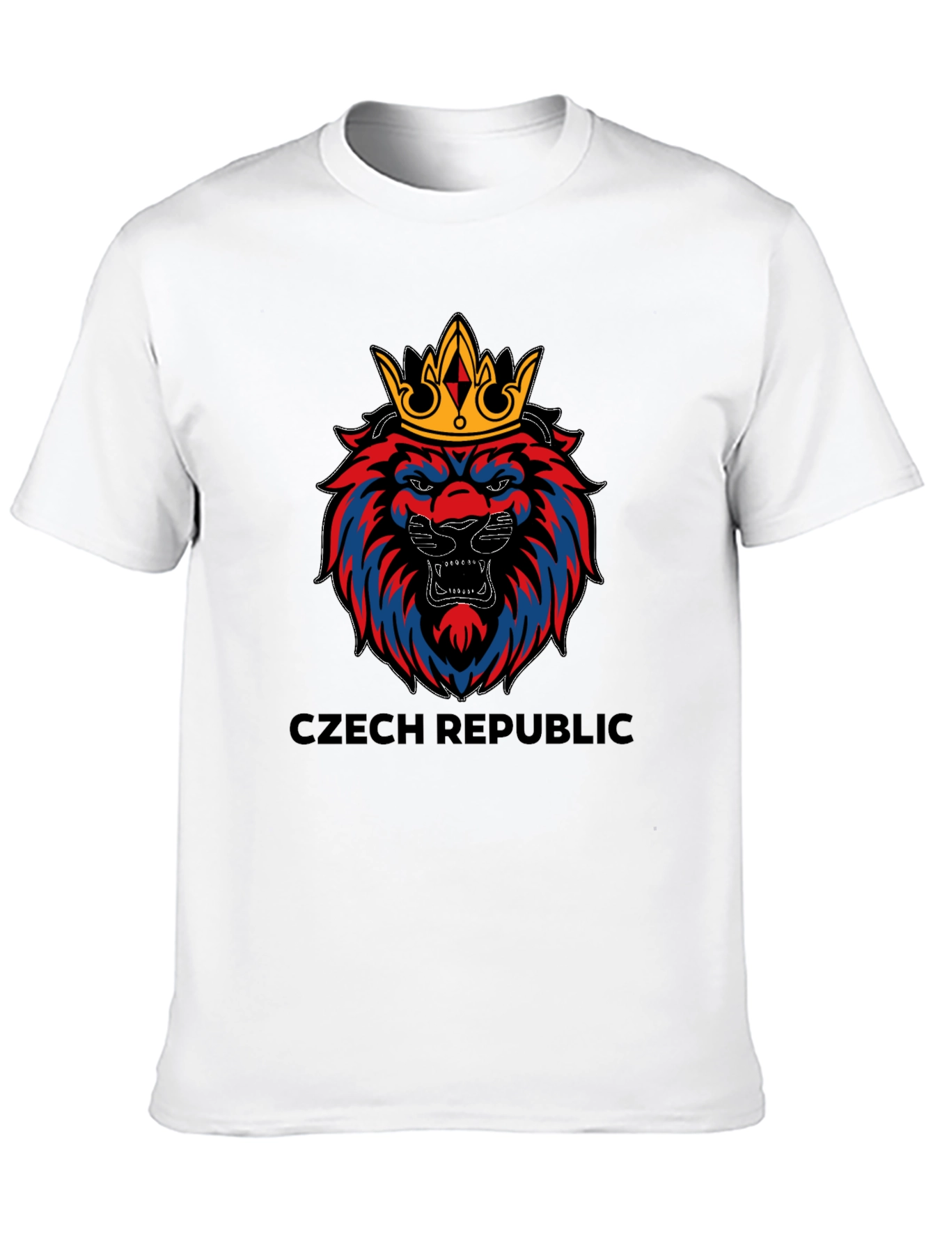 Czech Republic Lion Crown Black T-Shirt