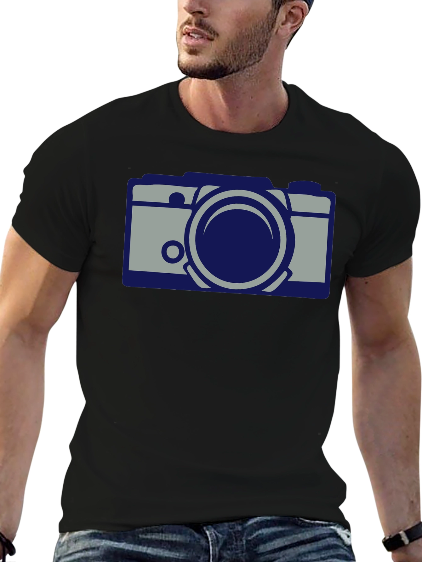 Cool Camera Graphic Black T-Shirt